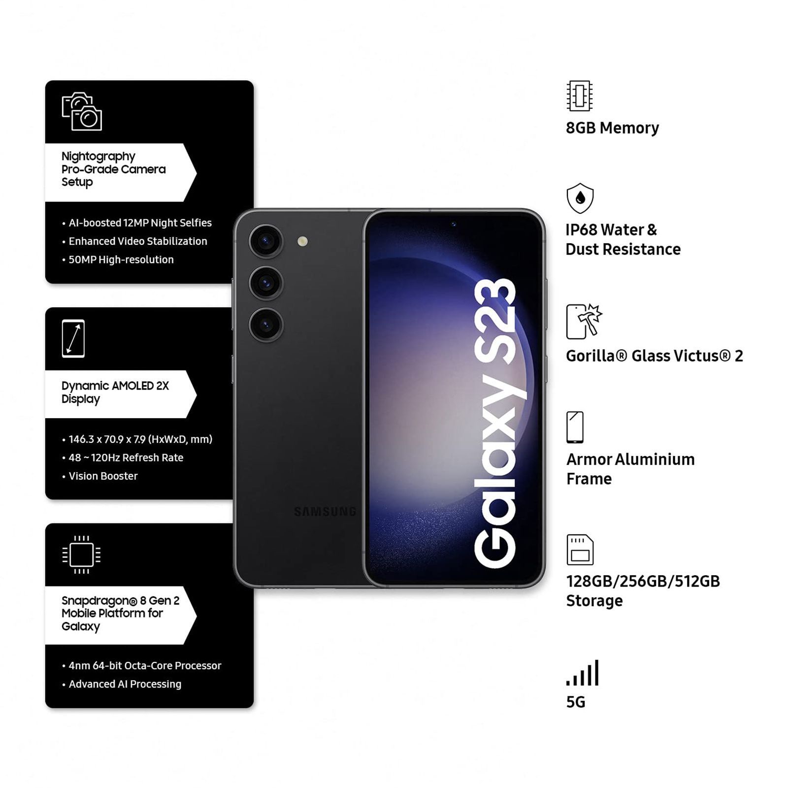 SAMSUNG Galaxy S23 5G (8GB RAM, 128GB, Phantom Black)_14
