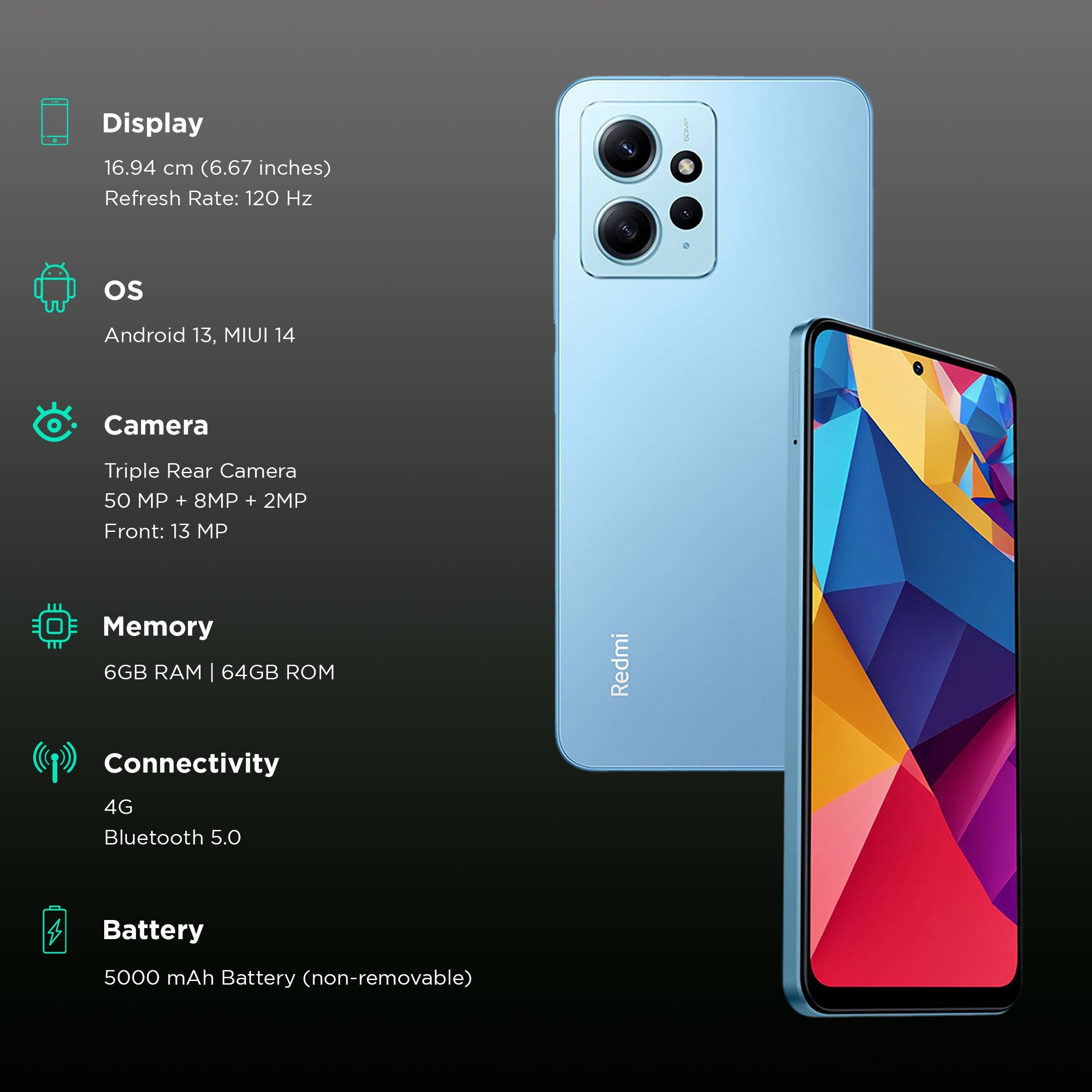 Redmi Note 12 (6GB RAM, 64GB, Ice Blue) Redmi Note 12 (6GB RAM, 64GB, Ice Blue)_3