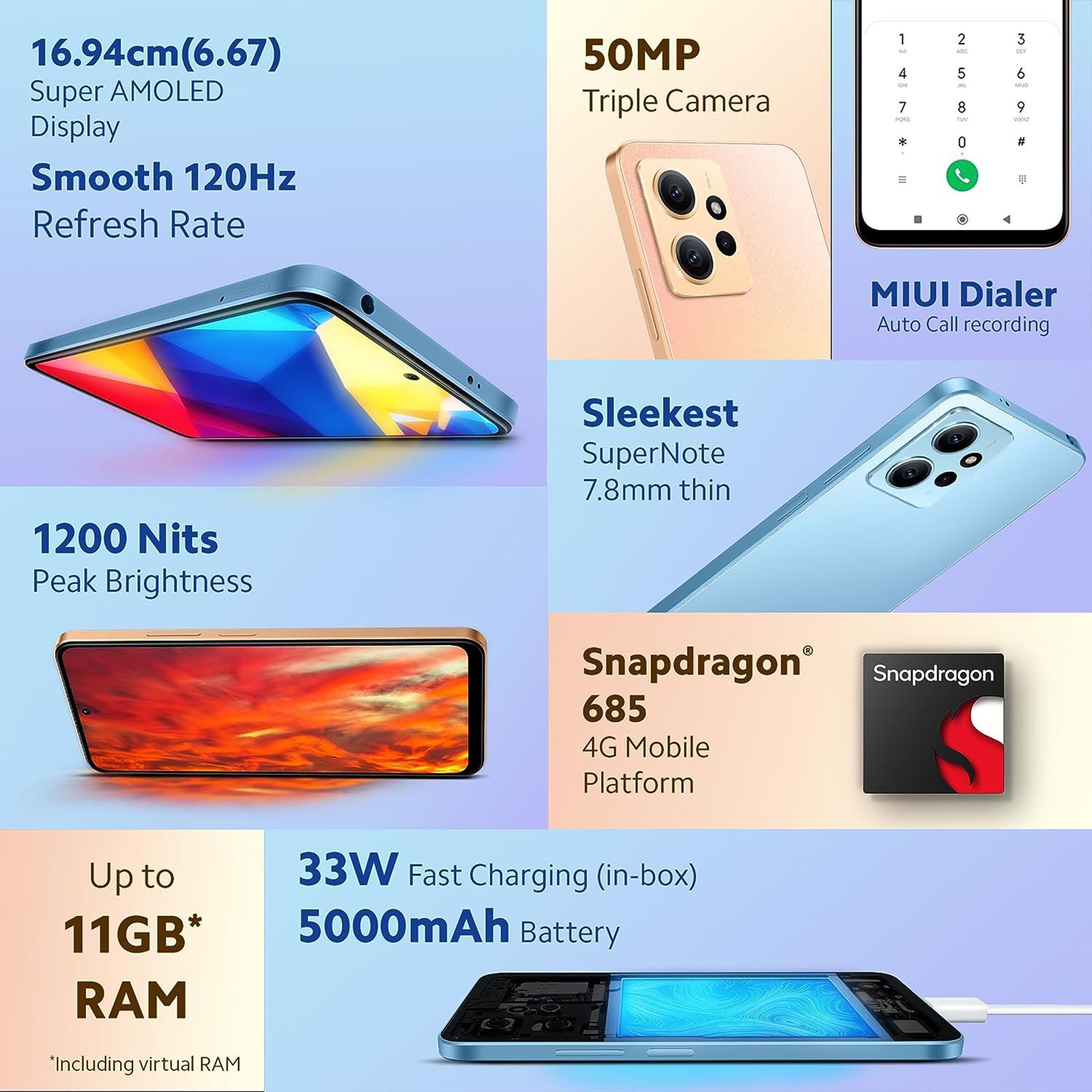 Redmi Note 12 (6GB RAM, 64GB, Sunrise Gold)_12