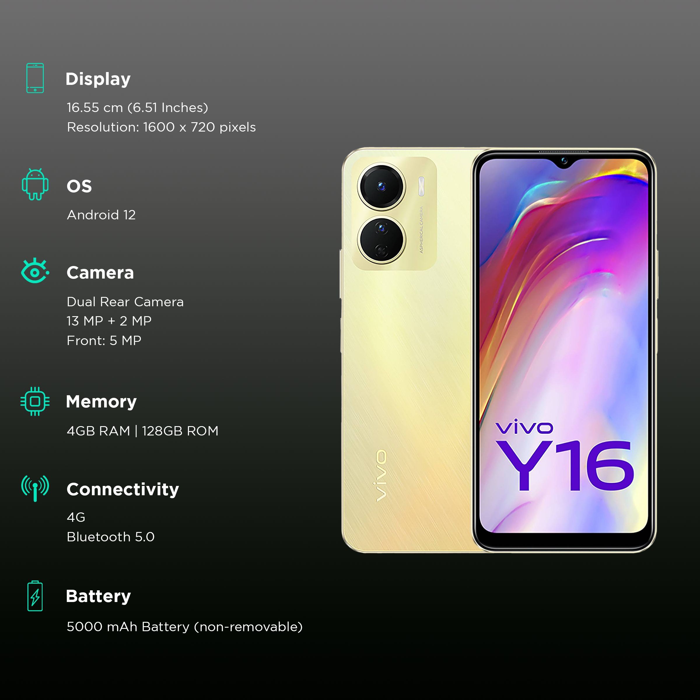 vivo Y16 (4GB RAM, 128GB, Drizzling Gold)_3
