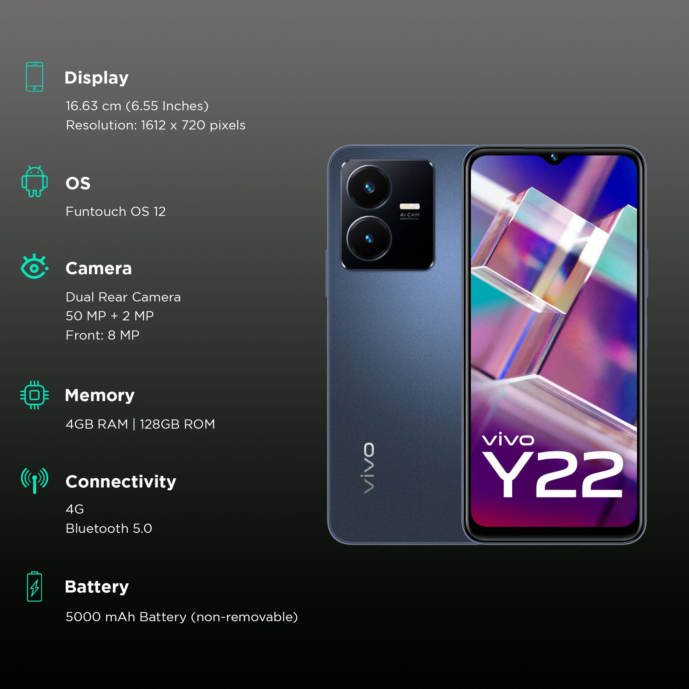 vivo Y22 (4GB RAM, 128GB, Starlit Blue)_3