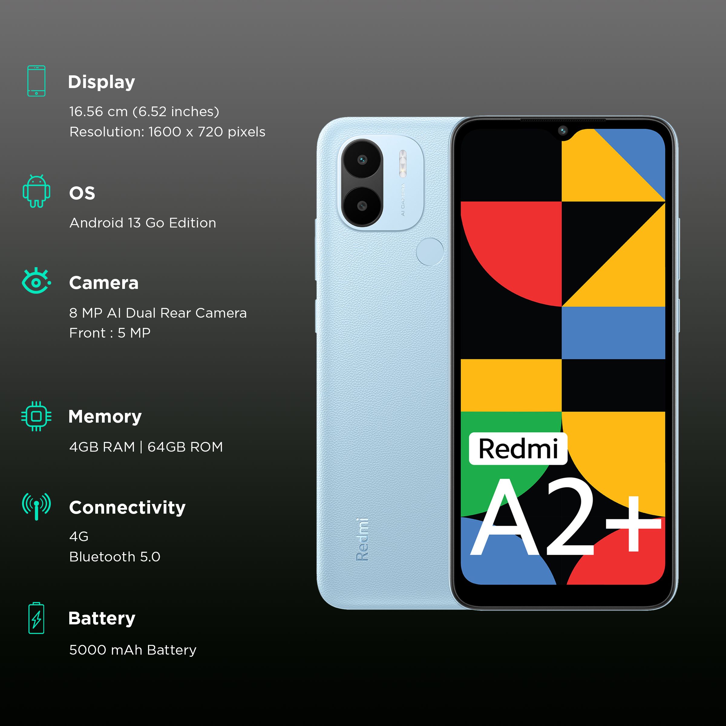 Redmi A2+ (4GB RAM, 64GB, Aqua Blue) Redmi A2+ (4GB RAM, 64GB, Aqua Blue)_3