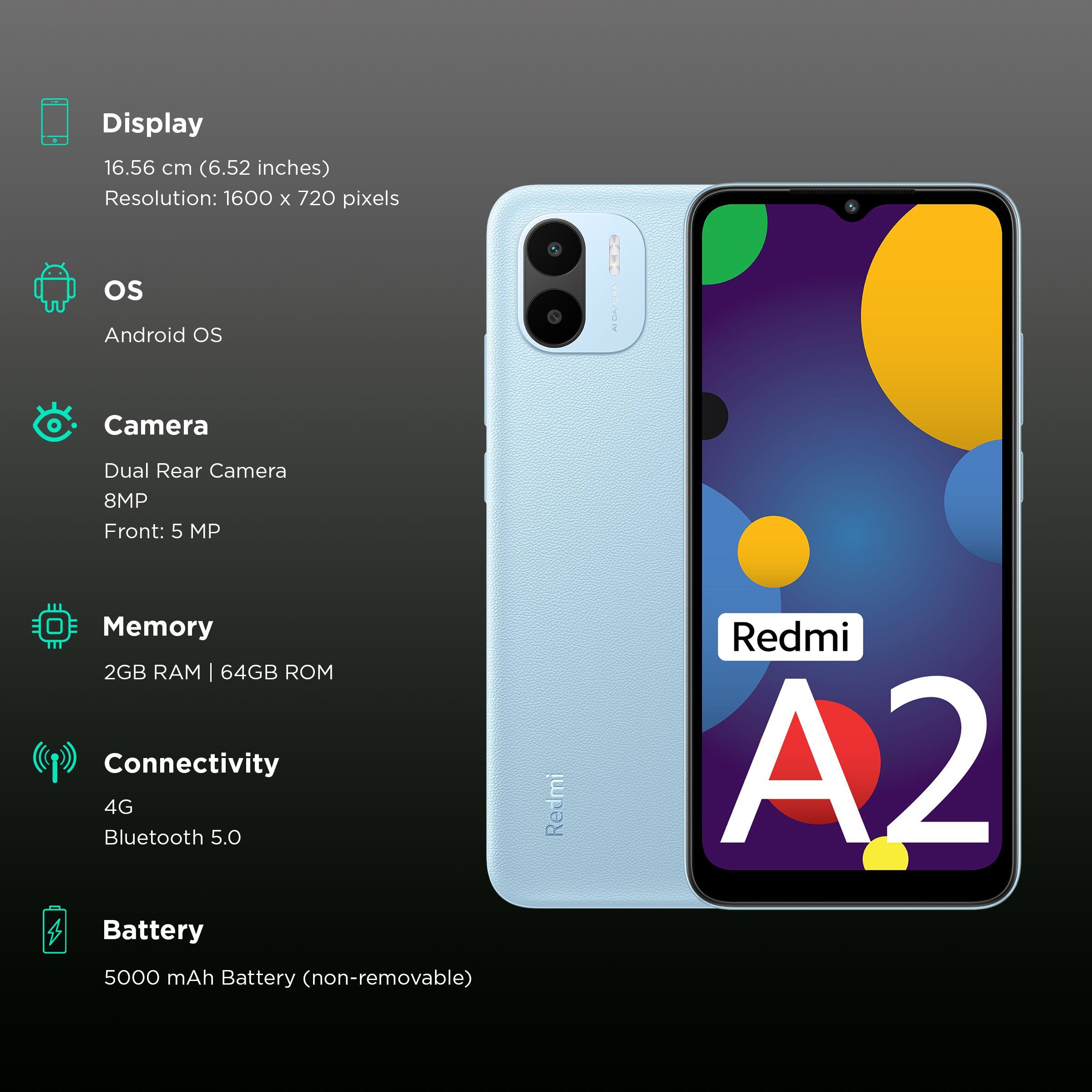 Redmi A2 (2GB RAM, 64GB, Aqua Blue) Redmi A2 (2GB RAM, 64GB, Aqua Blue)_3