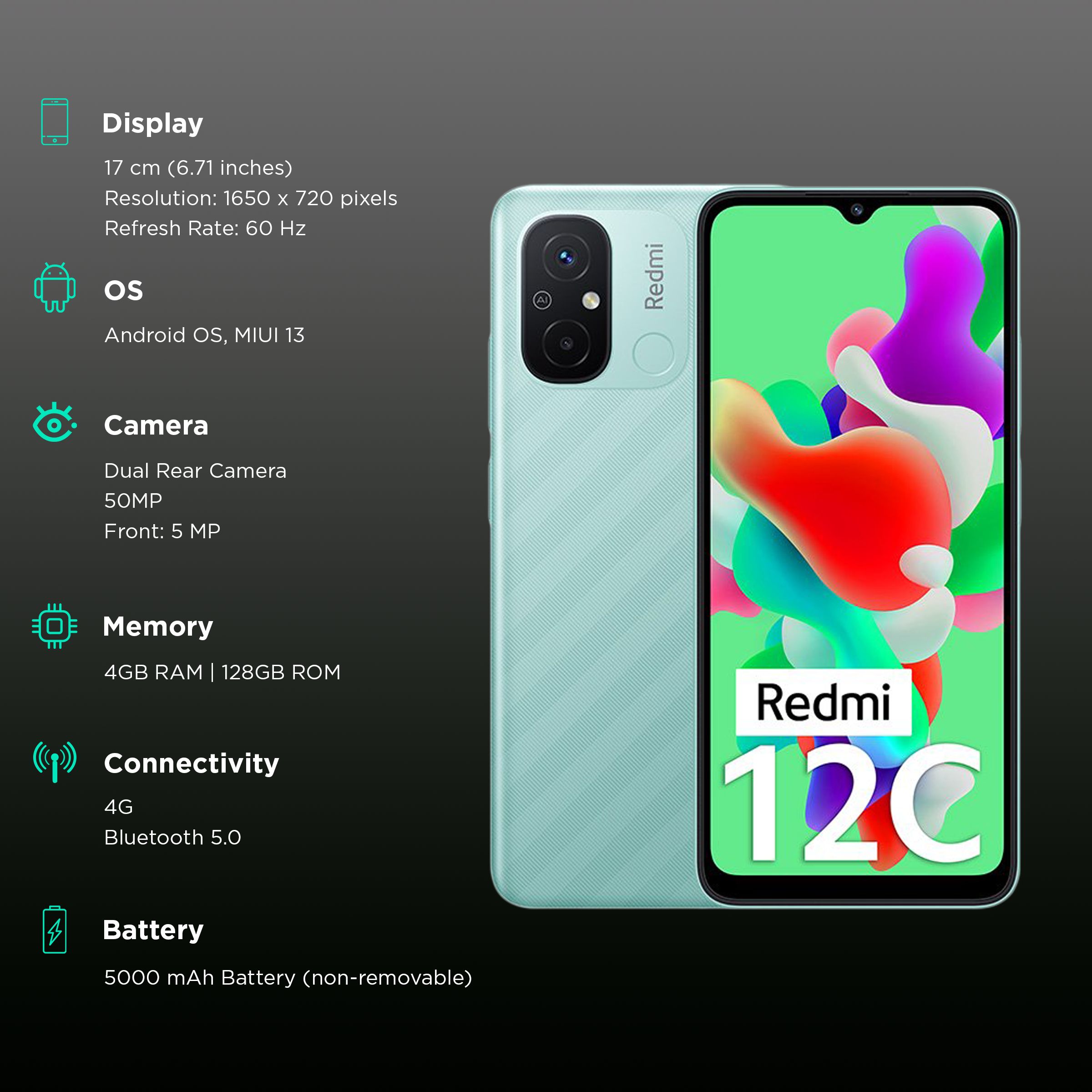 Redmi 12C (4GB RAM, 128GB, Mint Green)_3