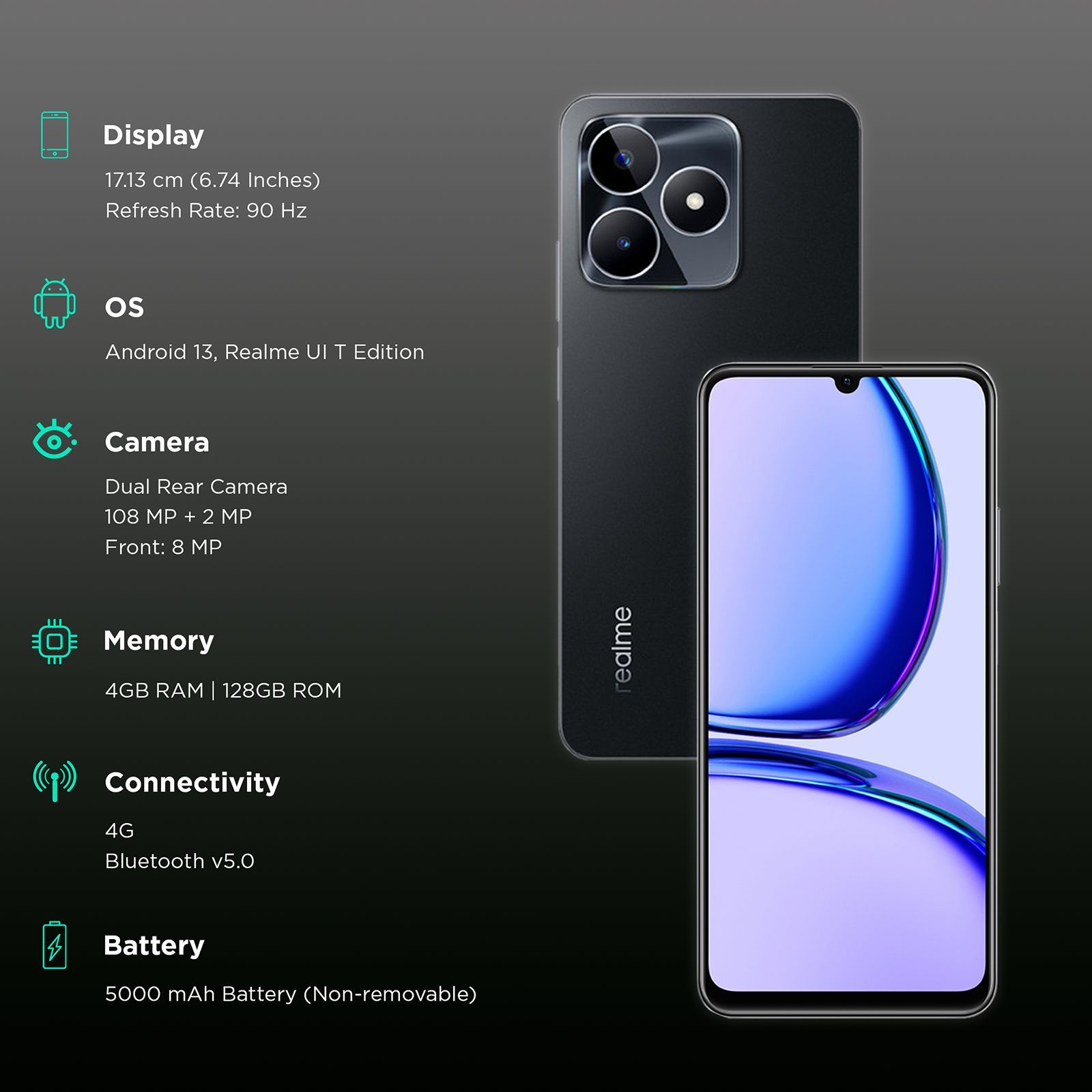 realme C53 (4GB RAM, 128GB, Champion Black)_3