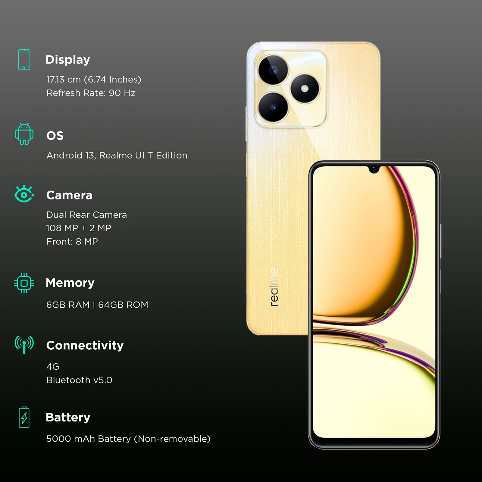 realme C53 (6GB RAM, 64GB, Champion Gold)_3