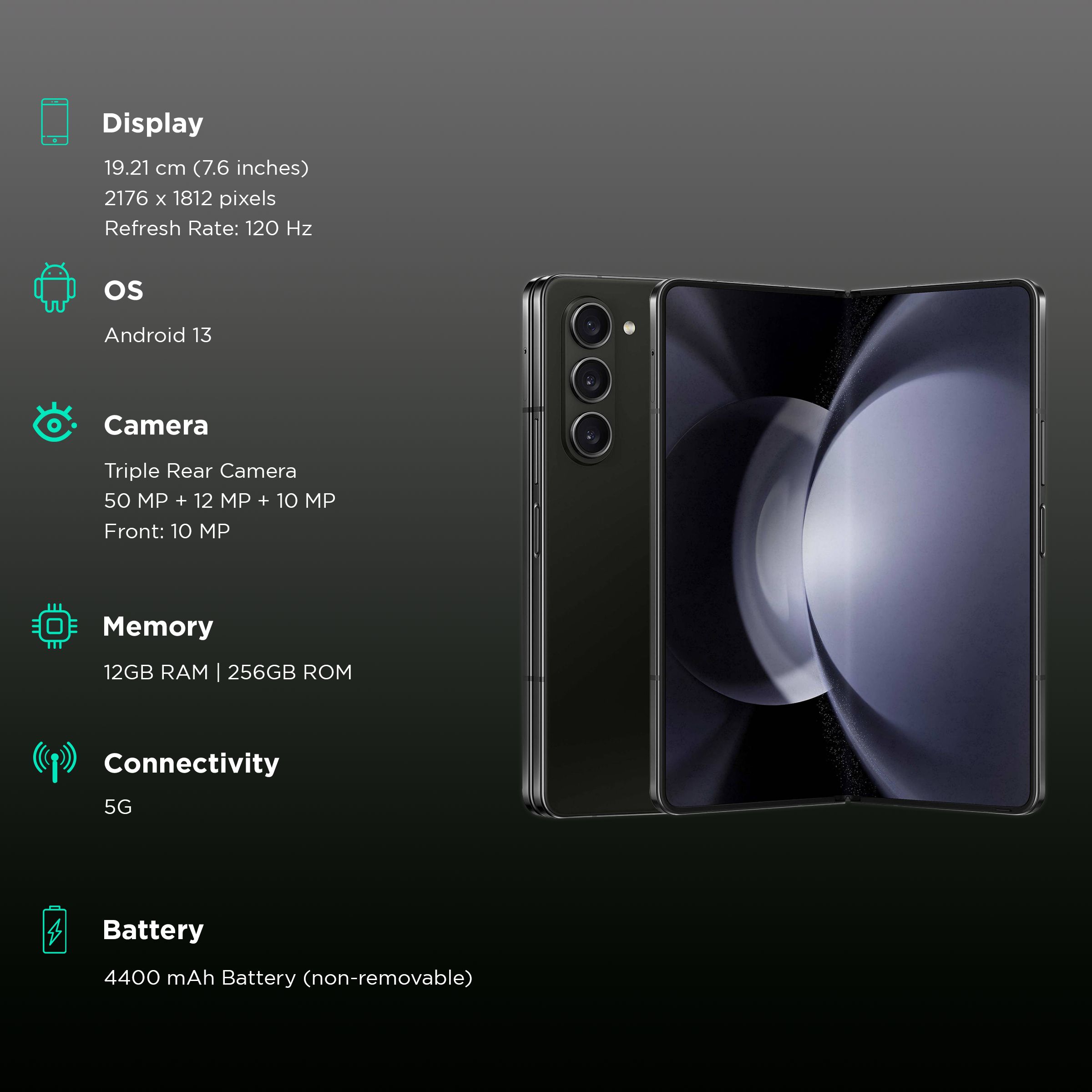 SAMSUNG Galaxy Z Fold5 5G (12GB RAM, 256GB, Phantom Black)_3