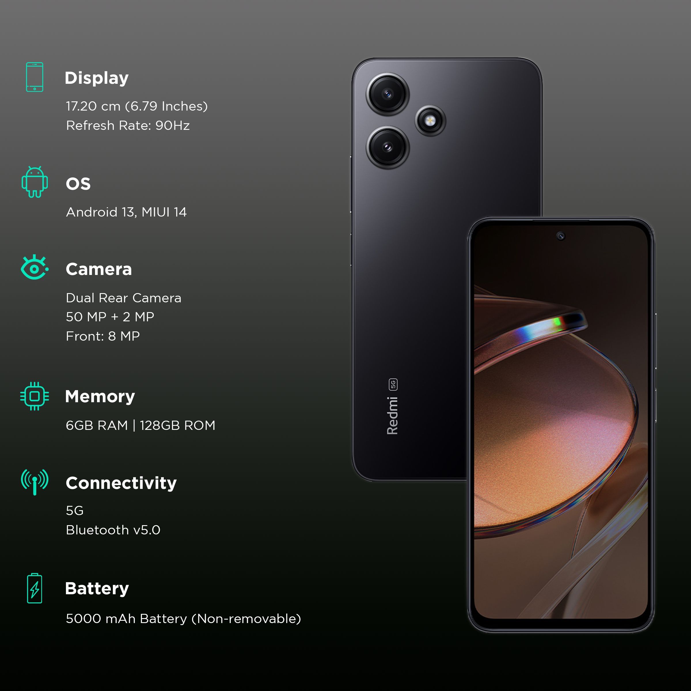 Redmi 12 5G (6GB RAM, 128GB, Jade Black) Redmi 12 5G (6GB RAM, 128GB, Jade Black)_3