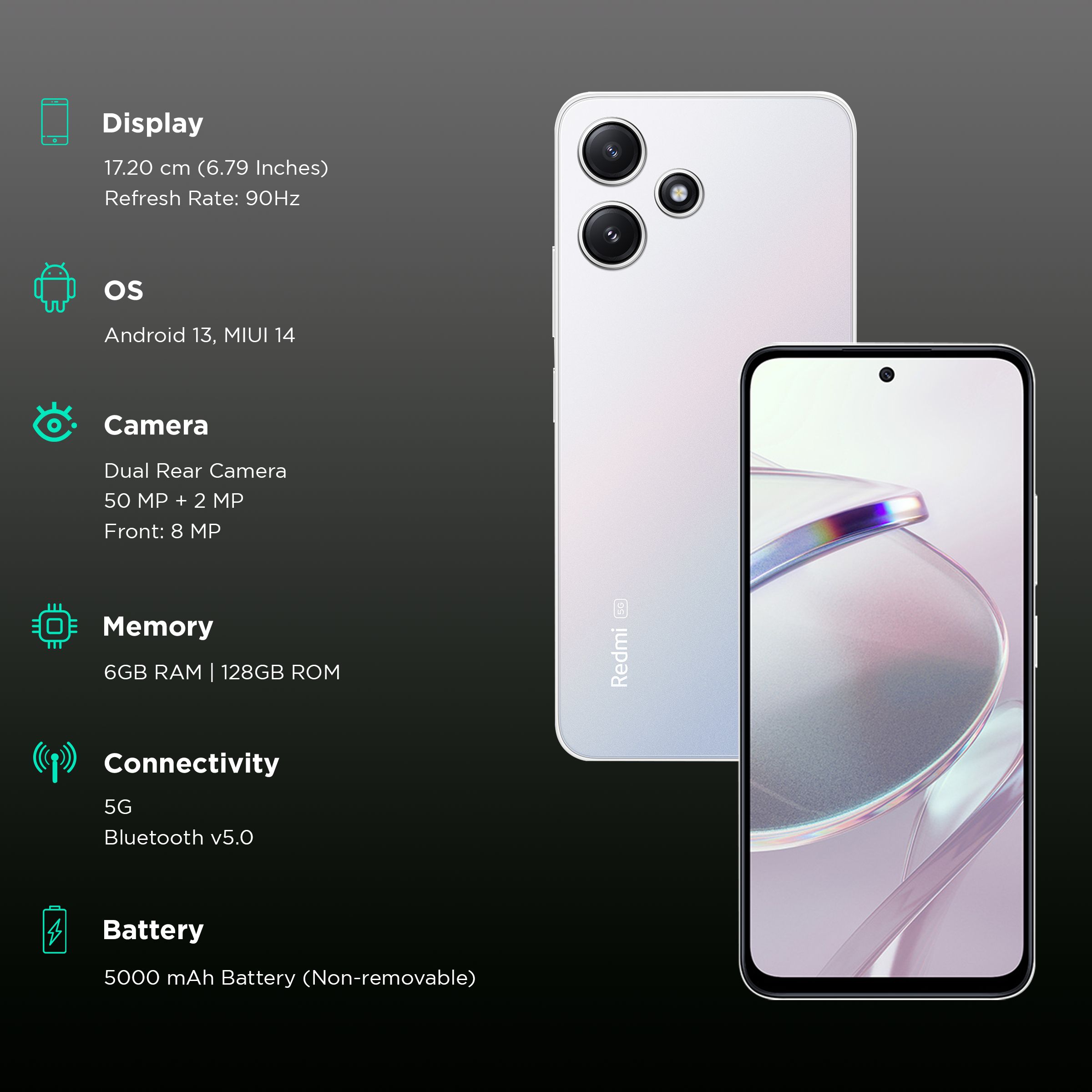 Redmi 12 5G (6GB RAM, 128GB, Moonstone Silver)_3