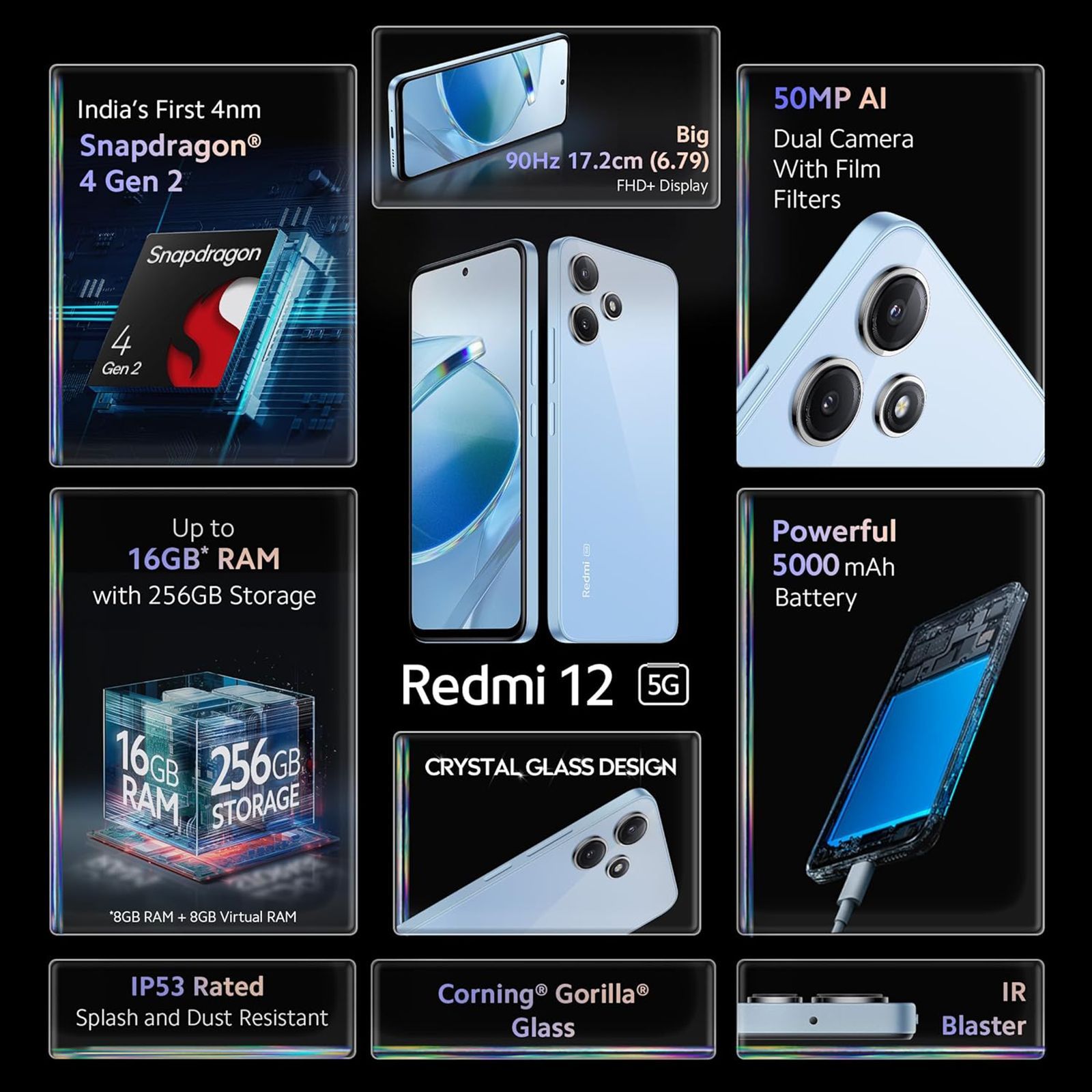 Redmi 12 5G (8GB RAM, 256GB, Pastel Blue)_9
