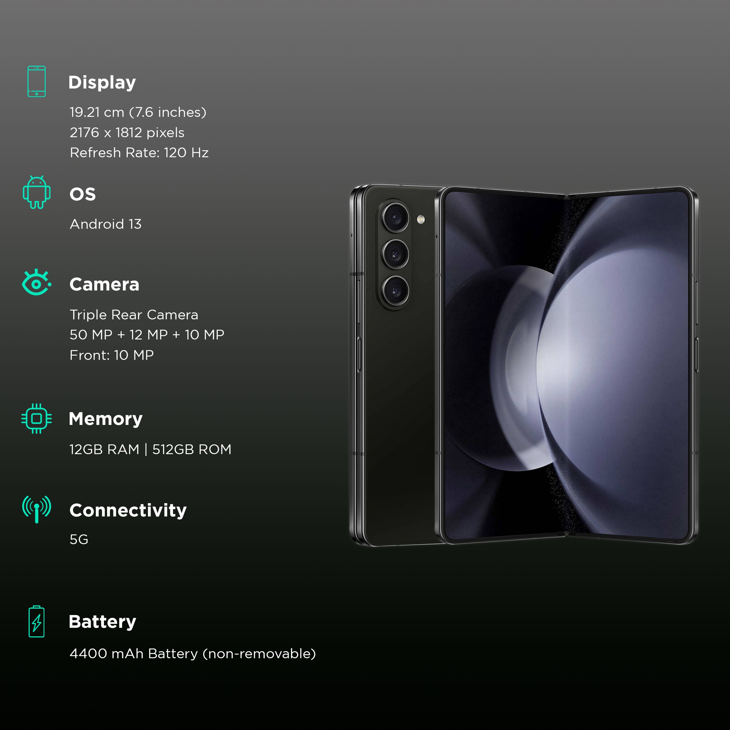 SAMSUNG Galaxy Z Fold5 5G (12GB RAM, 512GB, Phantom Black)_3