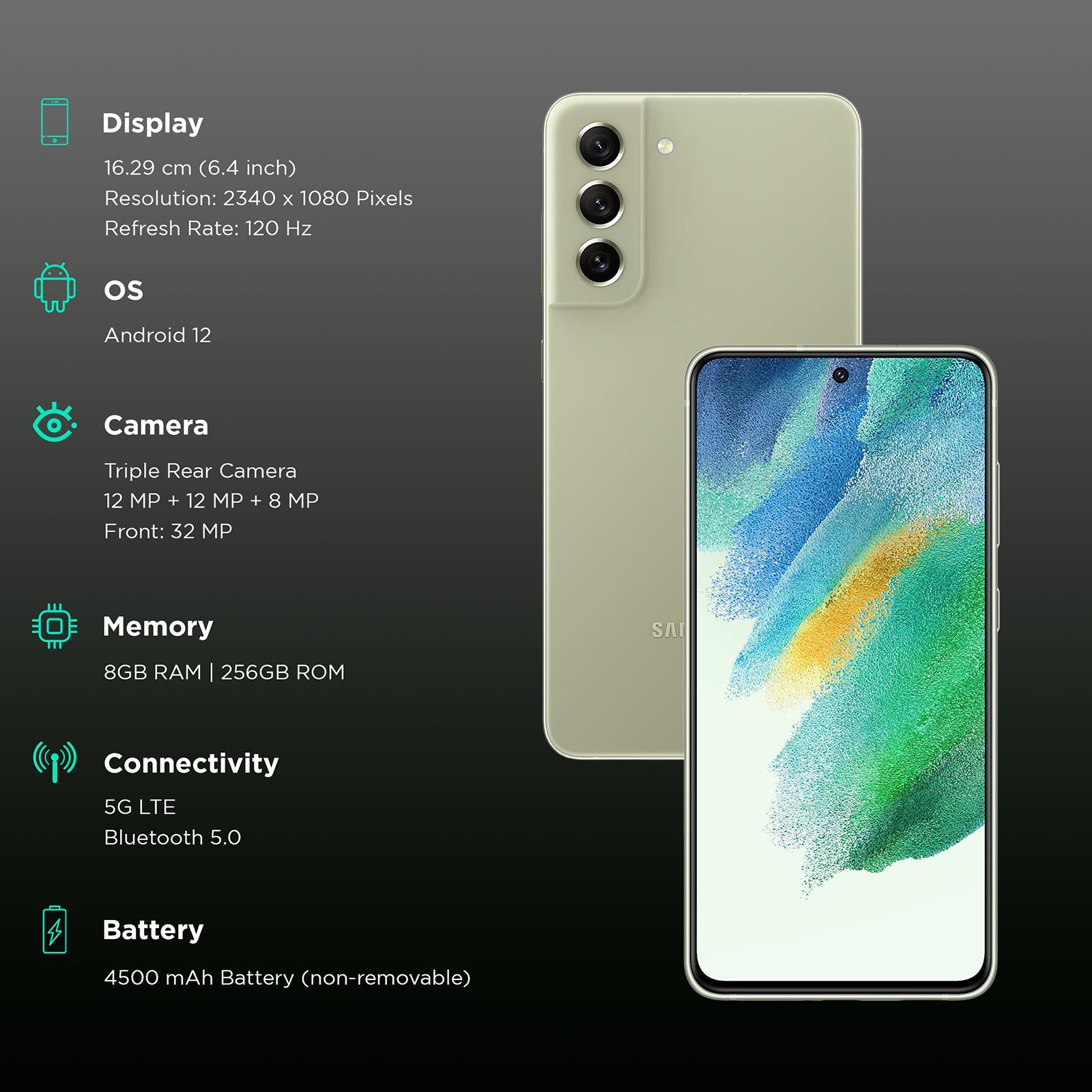 SAMSUNG Galaxy S21 FE 5G (8GB RAM, 256GB, Olive)_3