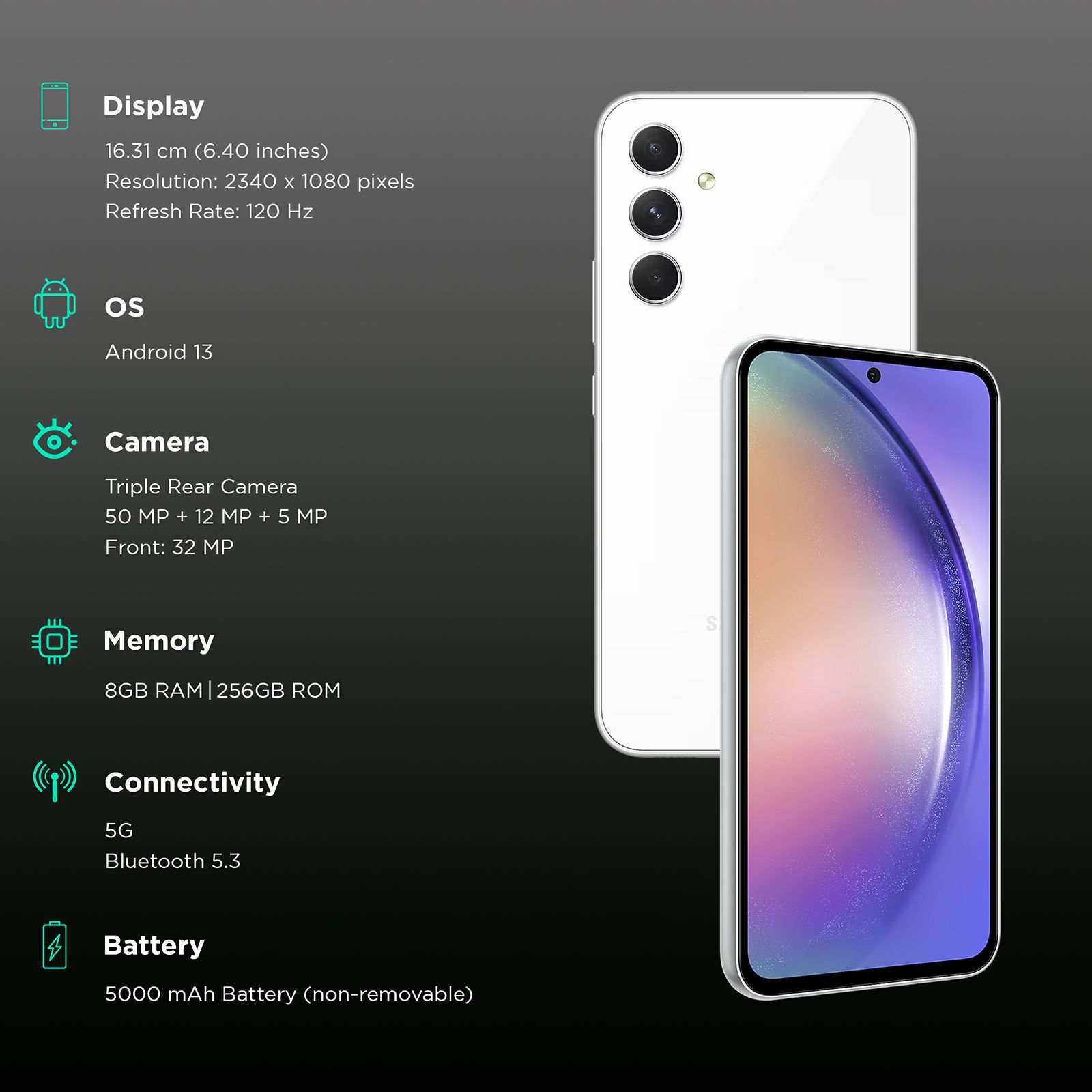 SAMSUNG Galaxy A54 5G (8GB RAM, 256GB, Awesome White) SAMSUNG Galaxy A54 5G (8GB RAM, 256GB, Awesome White)_3