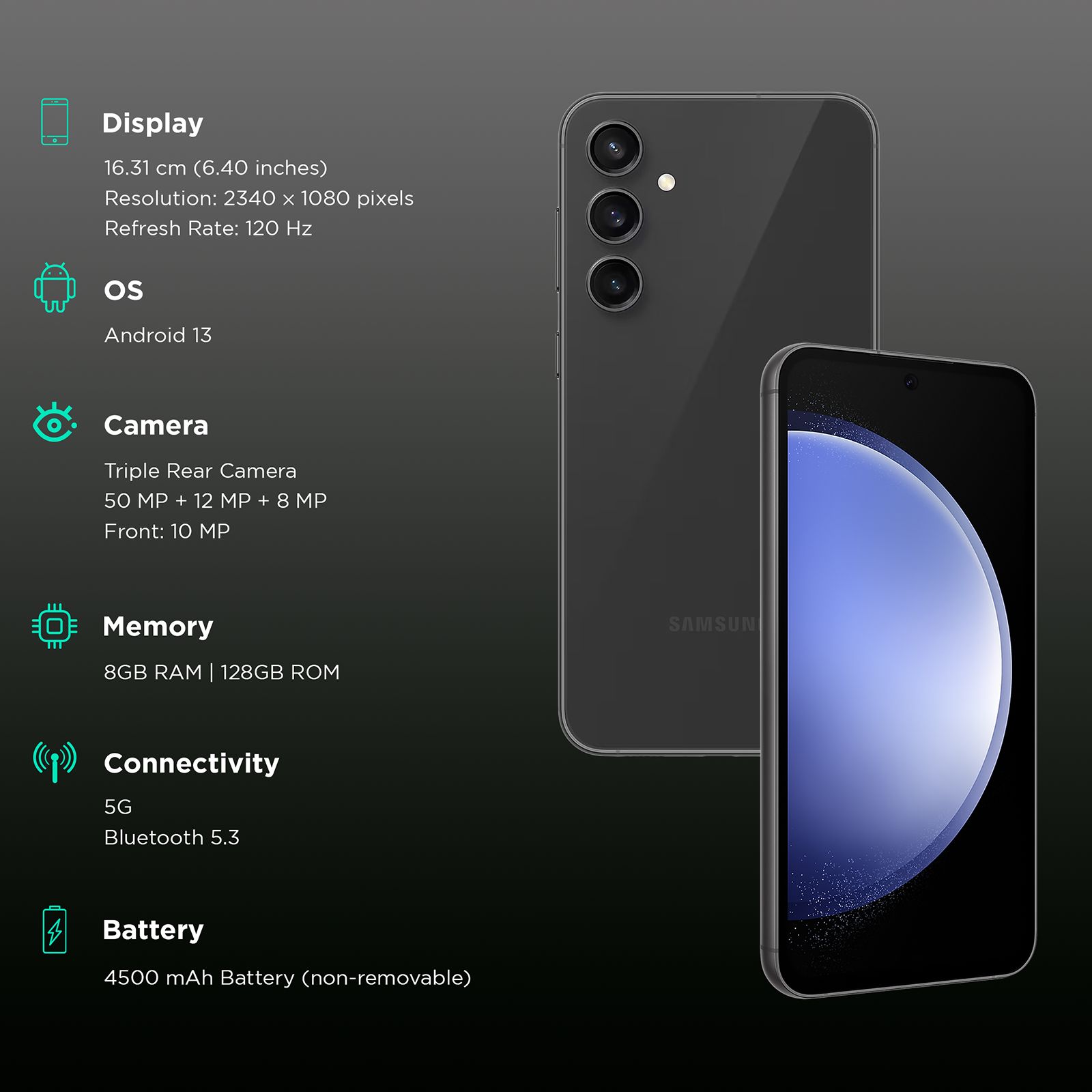 SAMSUNG Galaxy S23 FE 5G (8GB RAM, 128GB, Graphite)_3