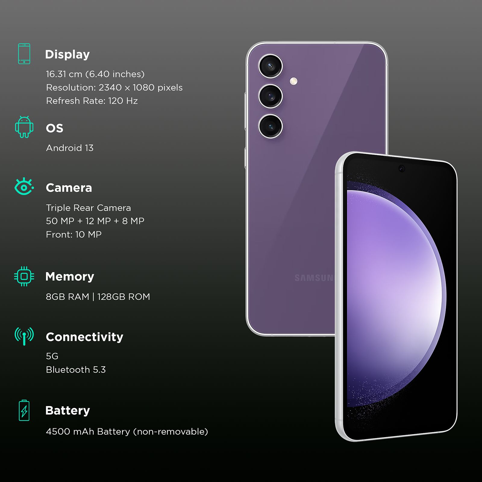 SAMSUNG Galaxy S23 FE 5G (8GB RAM, 128GB, Purple)_3