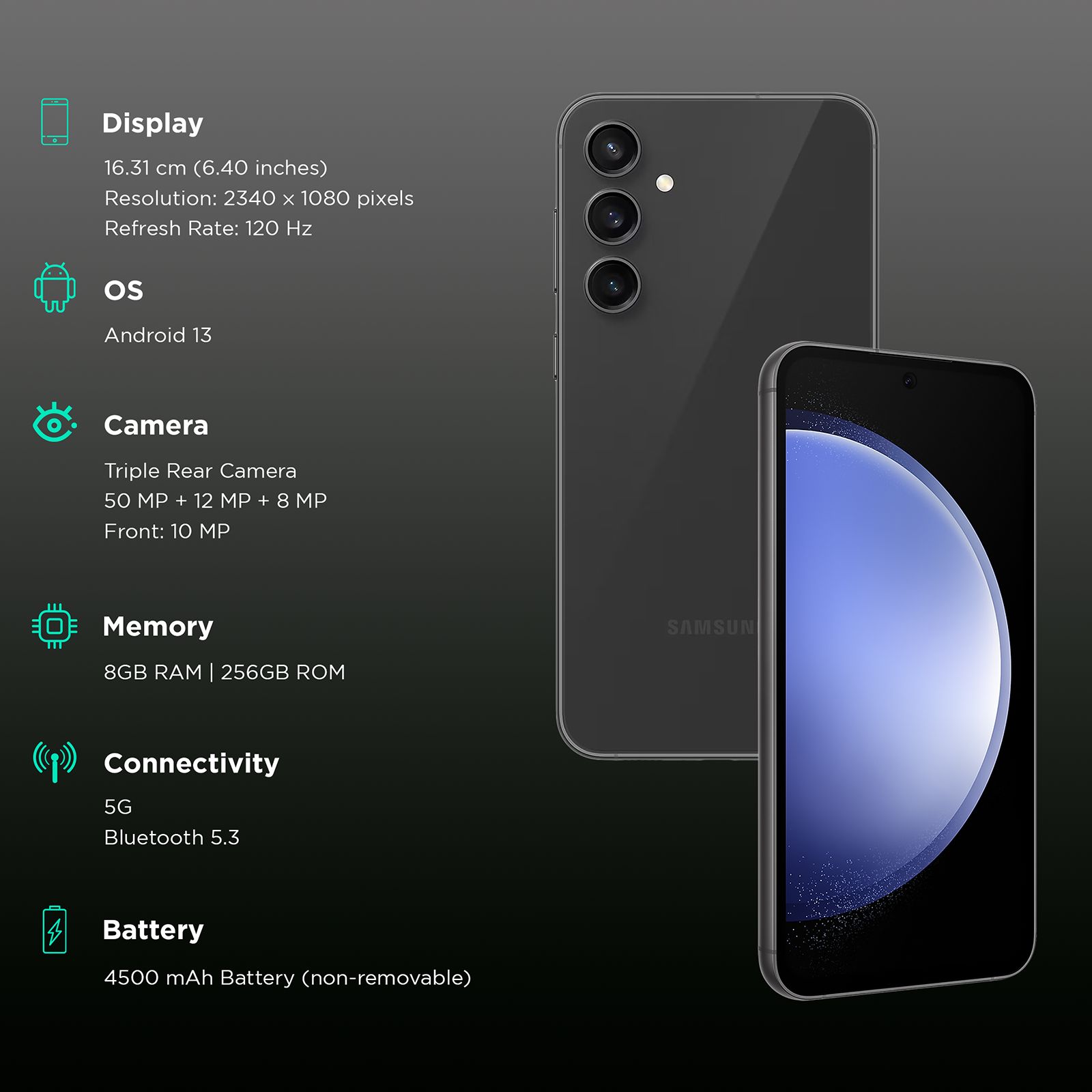 SAMSUNG Galaxy S23 FE 5G (8GB RAM, 256GB, Graphite)_3