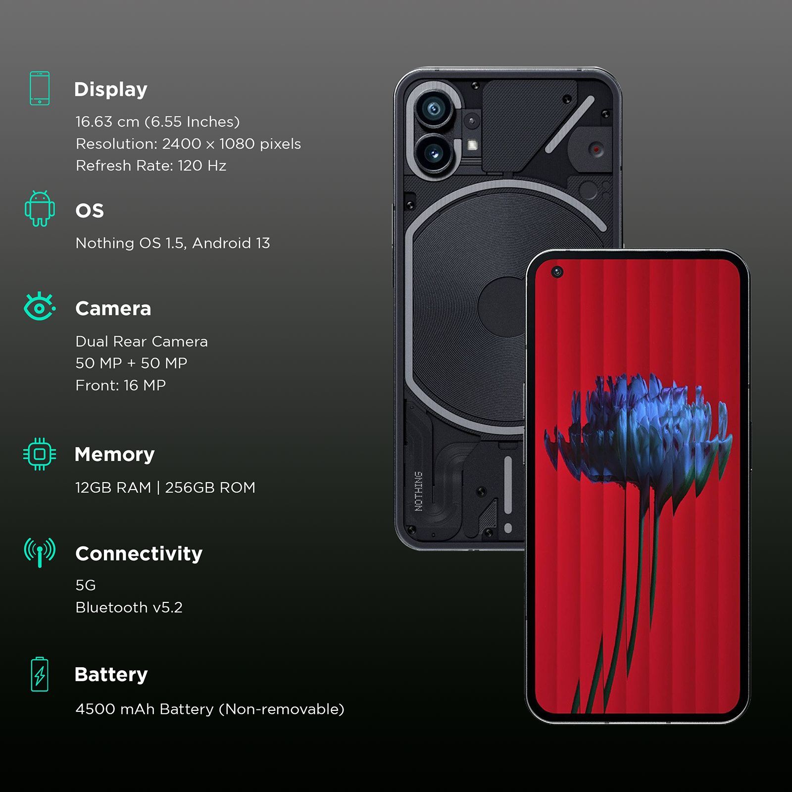 Nothing Phone 1 5G (12GB RAM, 256GB, Black) _3