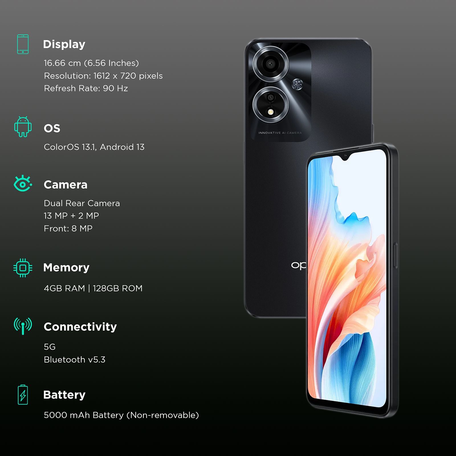 oppo A59 5G (4GB RAM, 128GB, Starry Black)_3