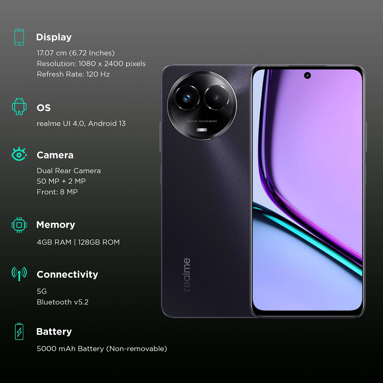 realme C67 5G (4GB RAM, 128GB, Dark Purple)_3