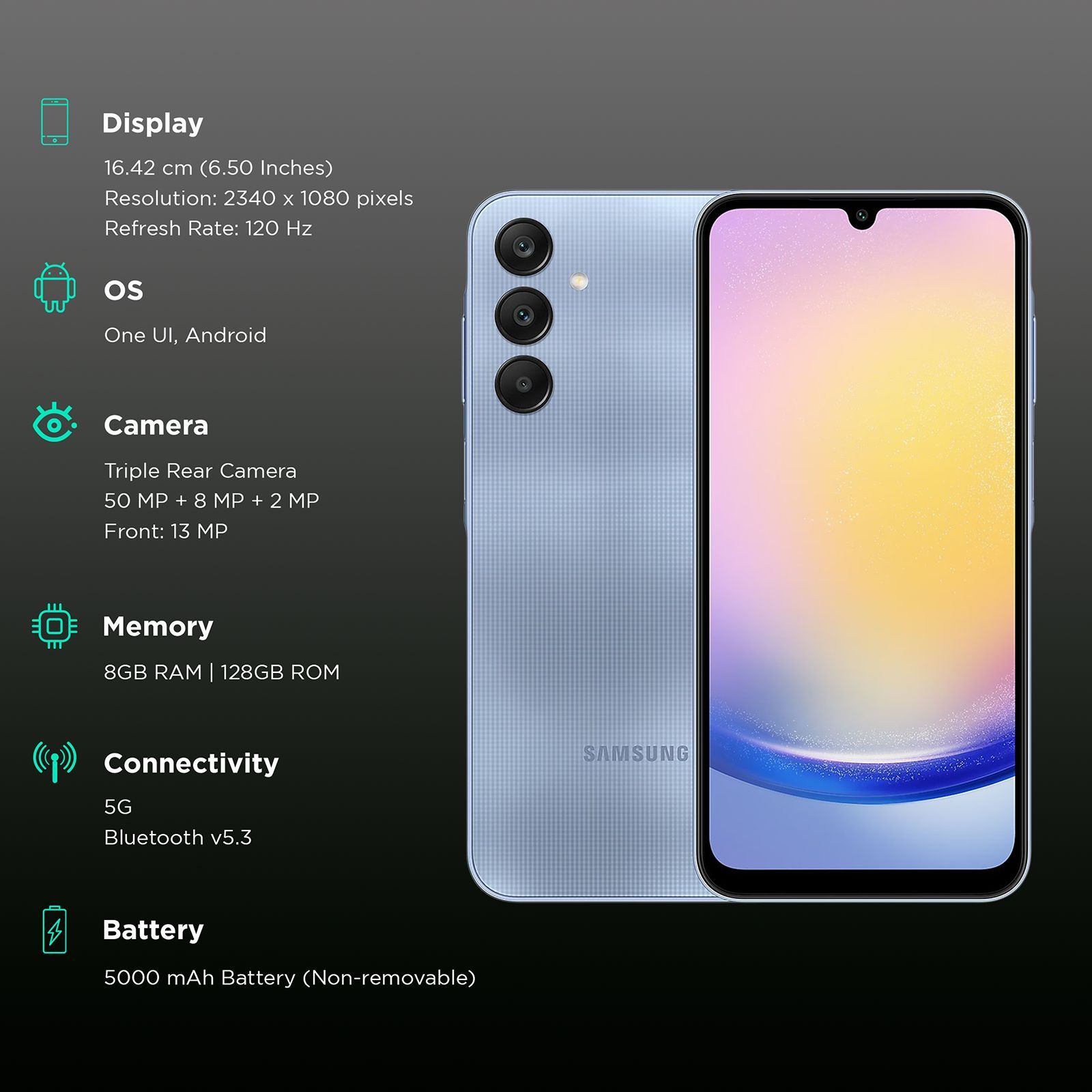 SAMSUNG Galaxy A25 5G (8GB RAM, 128GB, Blue) SAMSUNG Galaxy A25 5G (8GB RAM, 128GB, Blue)_3