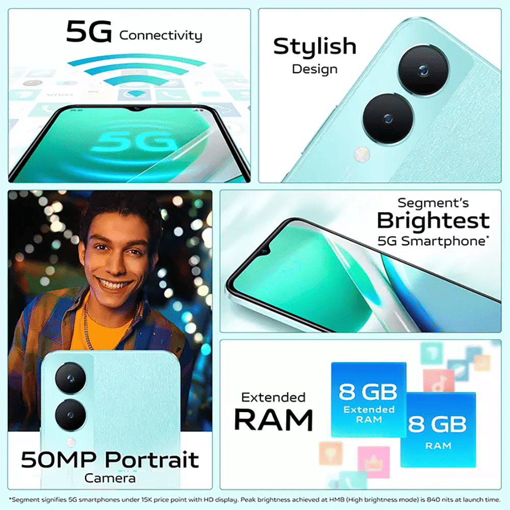 vivo Y28 5G (8GB RAM, 128GB, Glitter Aqua)_11