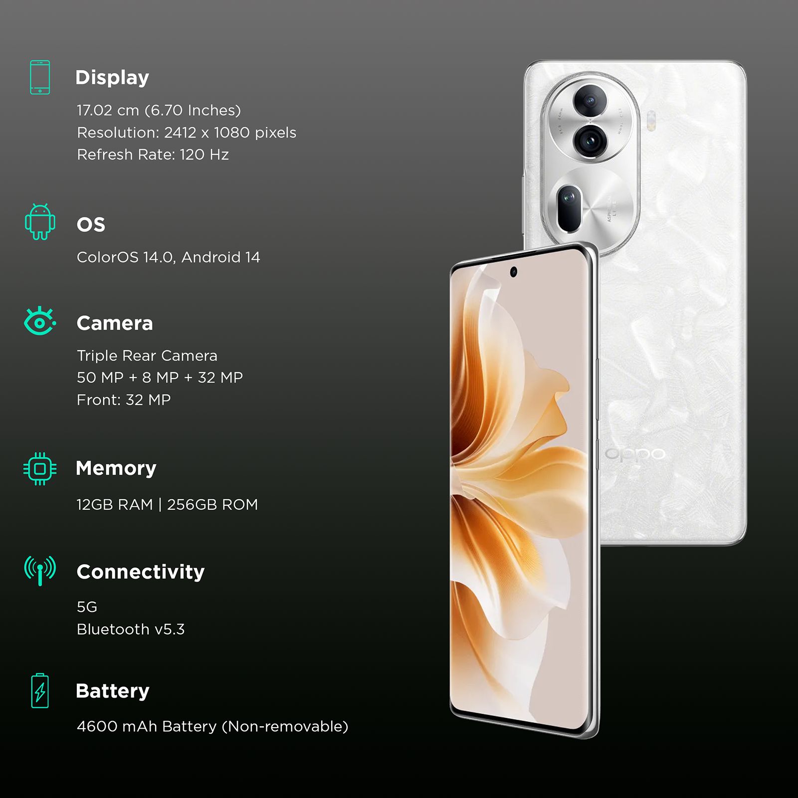 oppo Reno11 Pro 5G (12GB RAM, 256GB, Pearl White)_3