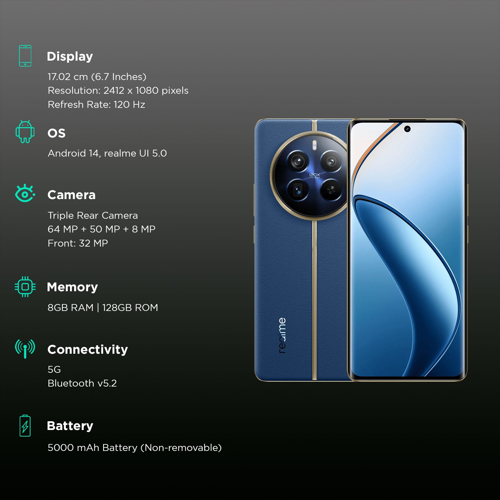 realme 12 Pro Plus 5G (8GB RAM, 128GB, Submarine Blue) realme 12 Pro Plus 5G (8GB RAM, 128GB, Submarine Blue)_3