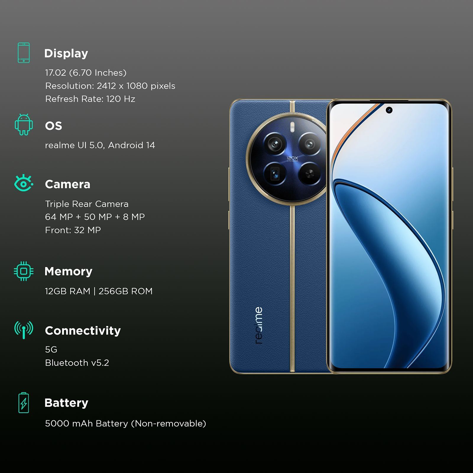 realme 12 Pro Plus 5G (12GB RAM, 256GB, Submarine Blue)_3