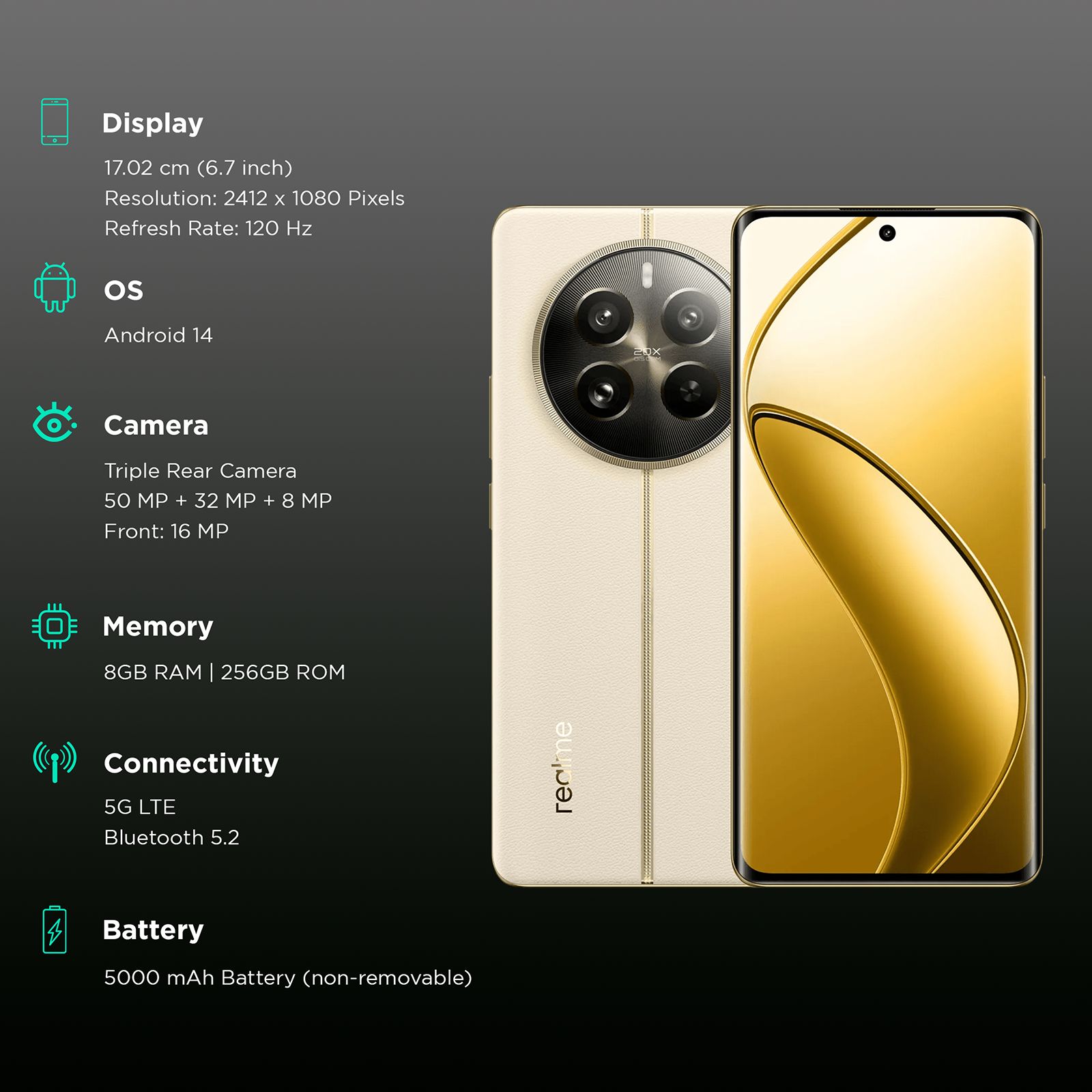 realme 12 Pro 5G (8GB RAM, 256GB, Navigator Beige)_3