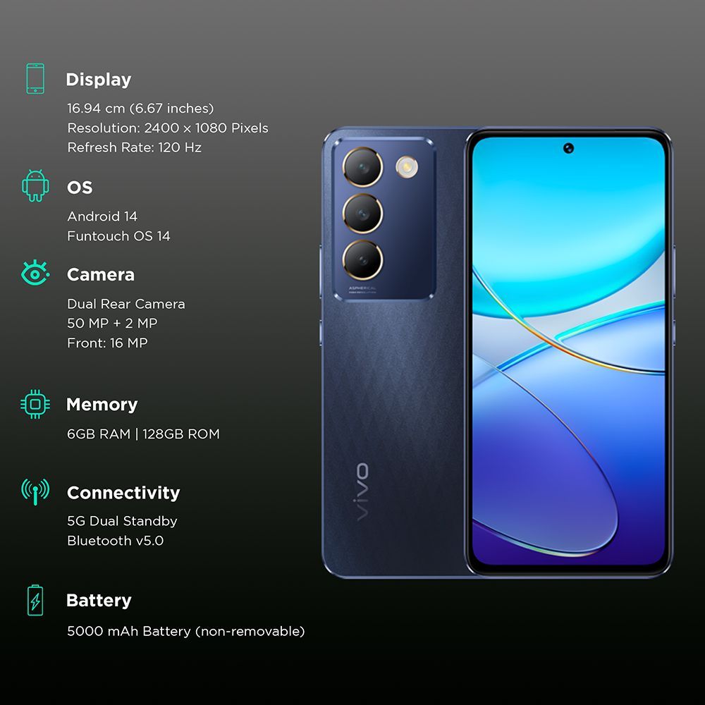vivo Y200e 5G (6GB, 128GB ROM, Black Diamond)_3