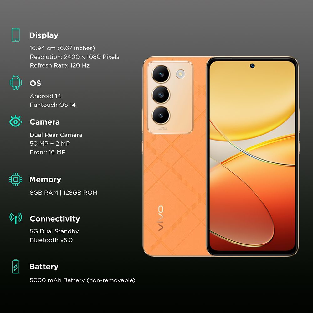 vivo Y200e 5G (8GB, 128GB ROM, Saffron Delight) vivo Y200e 5G (8GB, 128GB ROM, Saffron Delight)_3