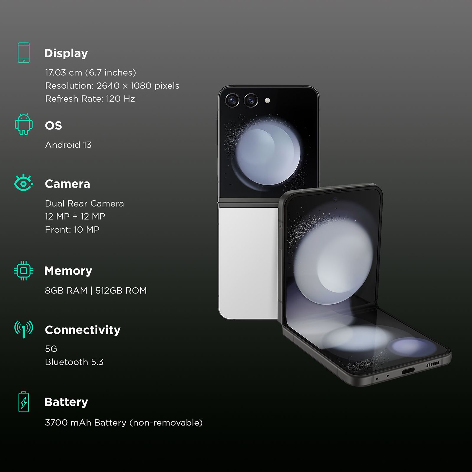 SAMSUNG Galaxy Z Flip5 5G (8GB RAM, 512GB, Gray)_3