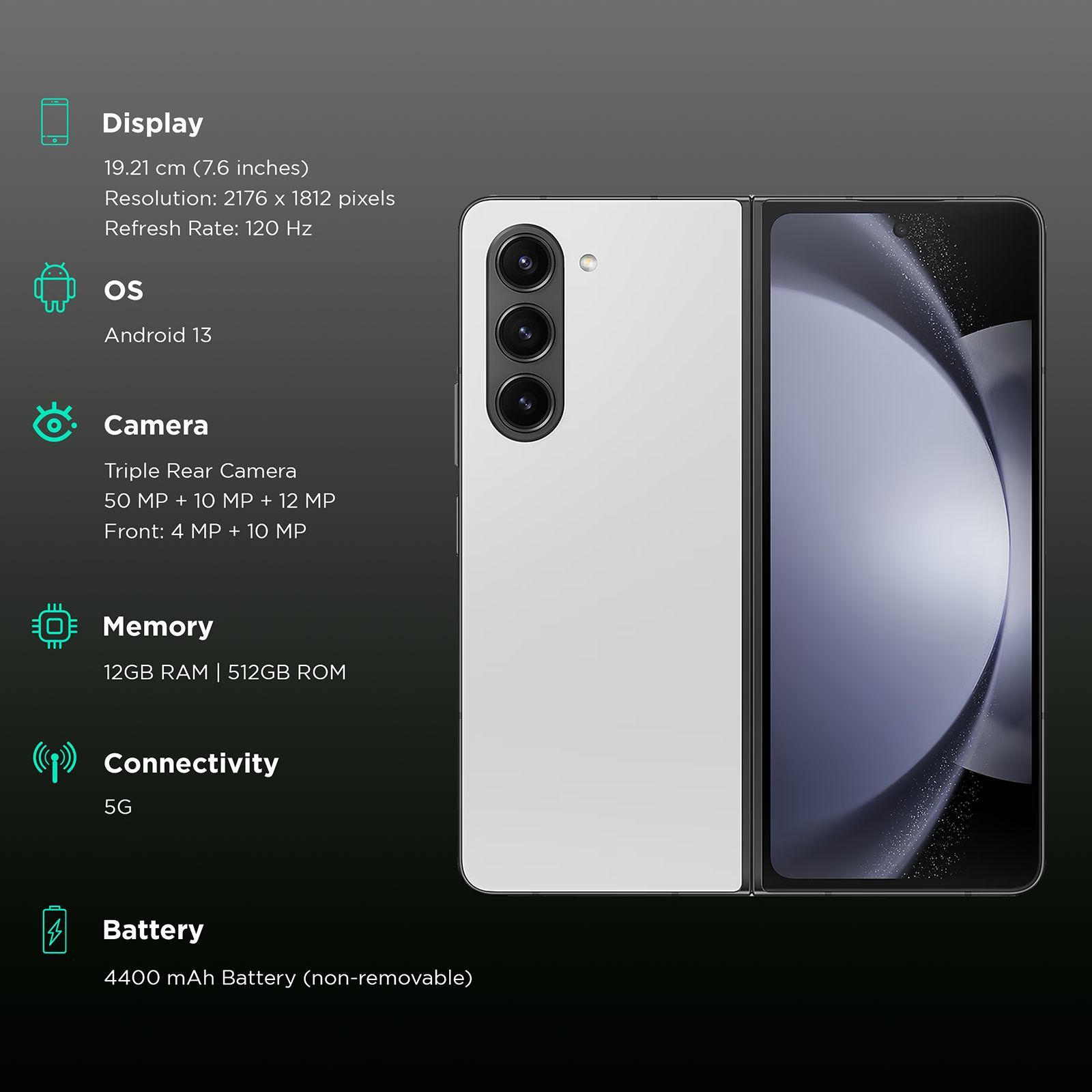 SAMSUNG Galaxy Z Fold5 5G (12GB RAM, 512GB, Gray)_3