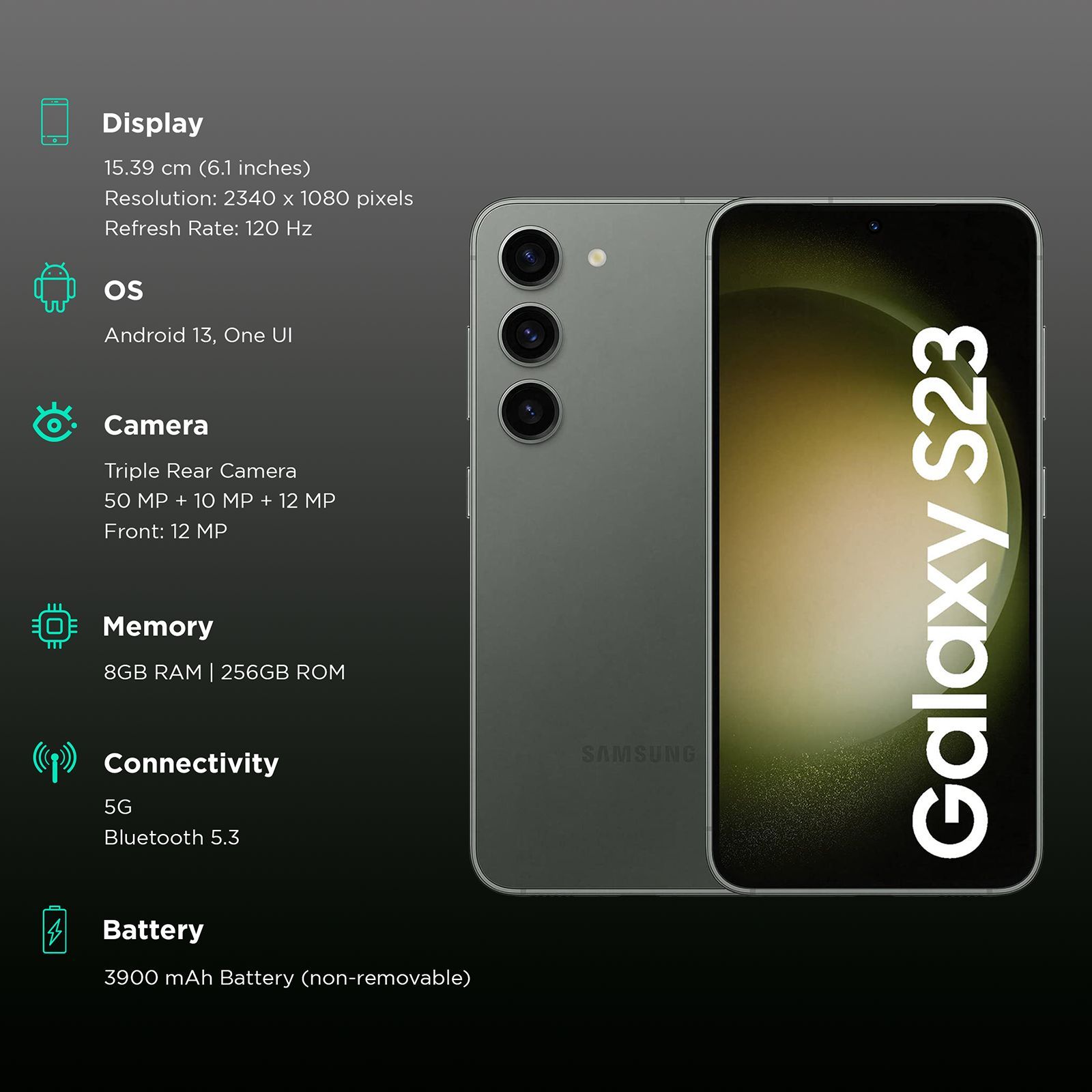 SAMSUNG Galaxy S23 5G (8GB RAM, 256GB, Green)_3