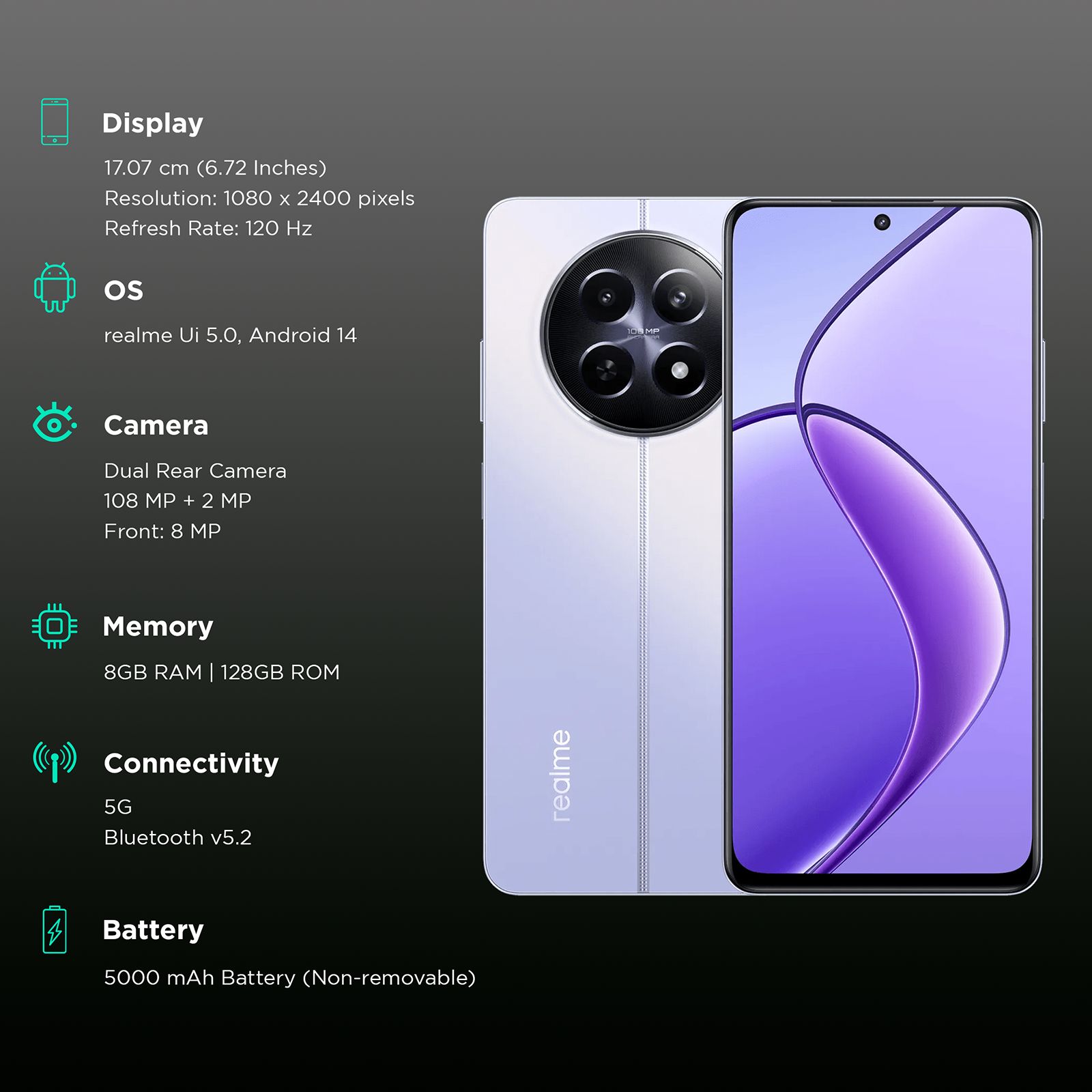realme 12 5G (8GB RAM, 128GB, Twilight Purple)_3