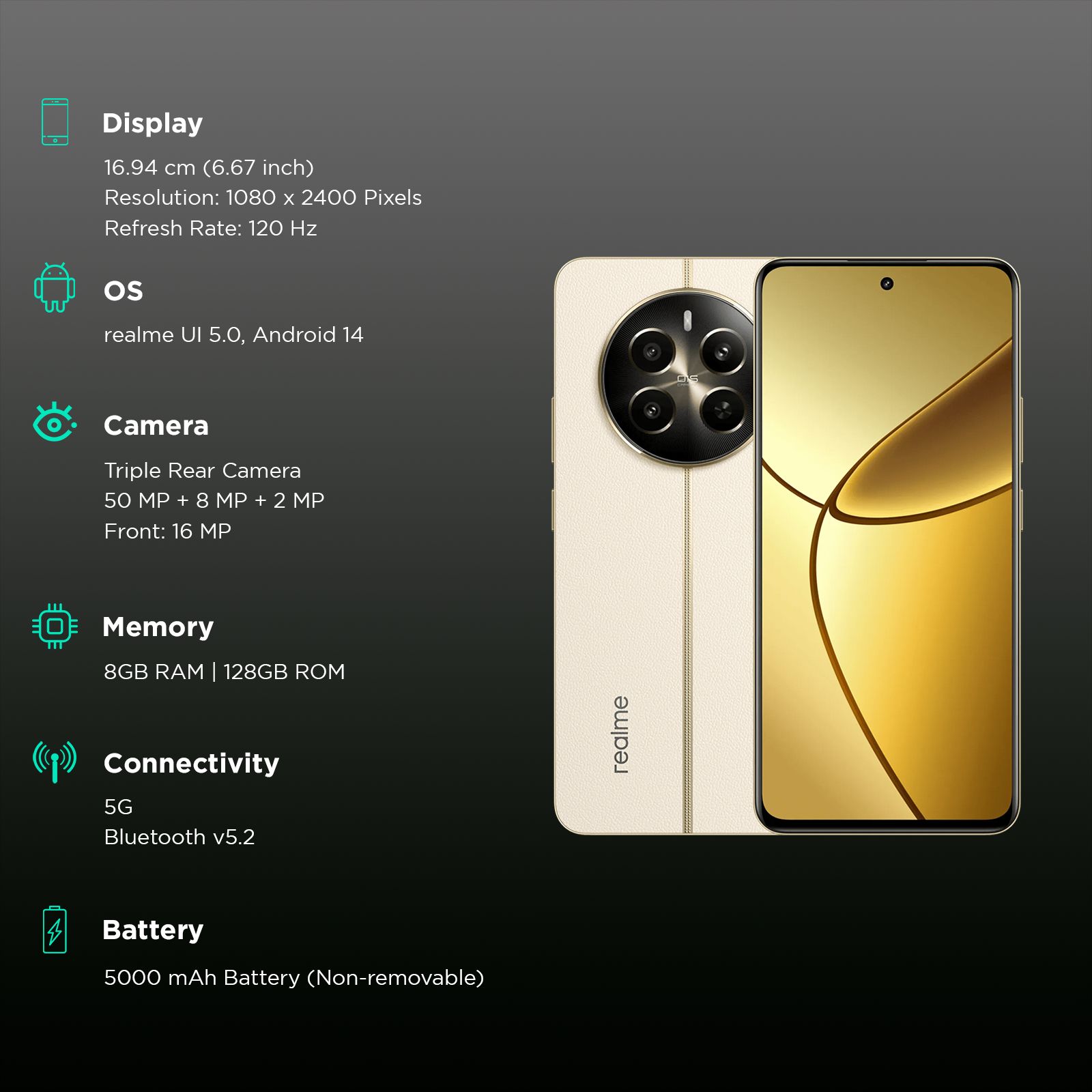 realme 12 Plus 5G (8GB RAM, 128GB, Navigator Beige) realme 12 Plus 5G (8GB RAM, 128GB, Navigator Beige)_3