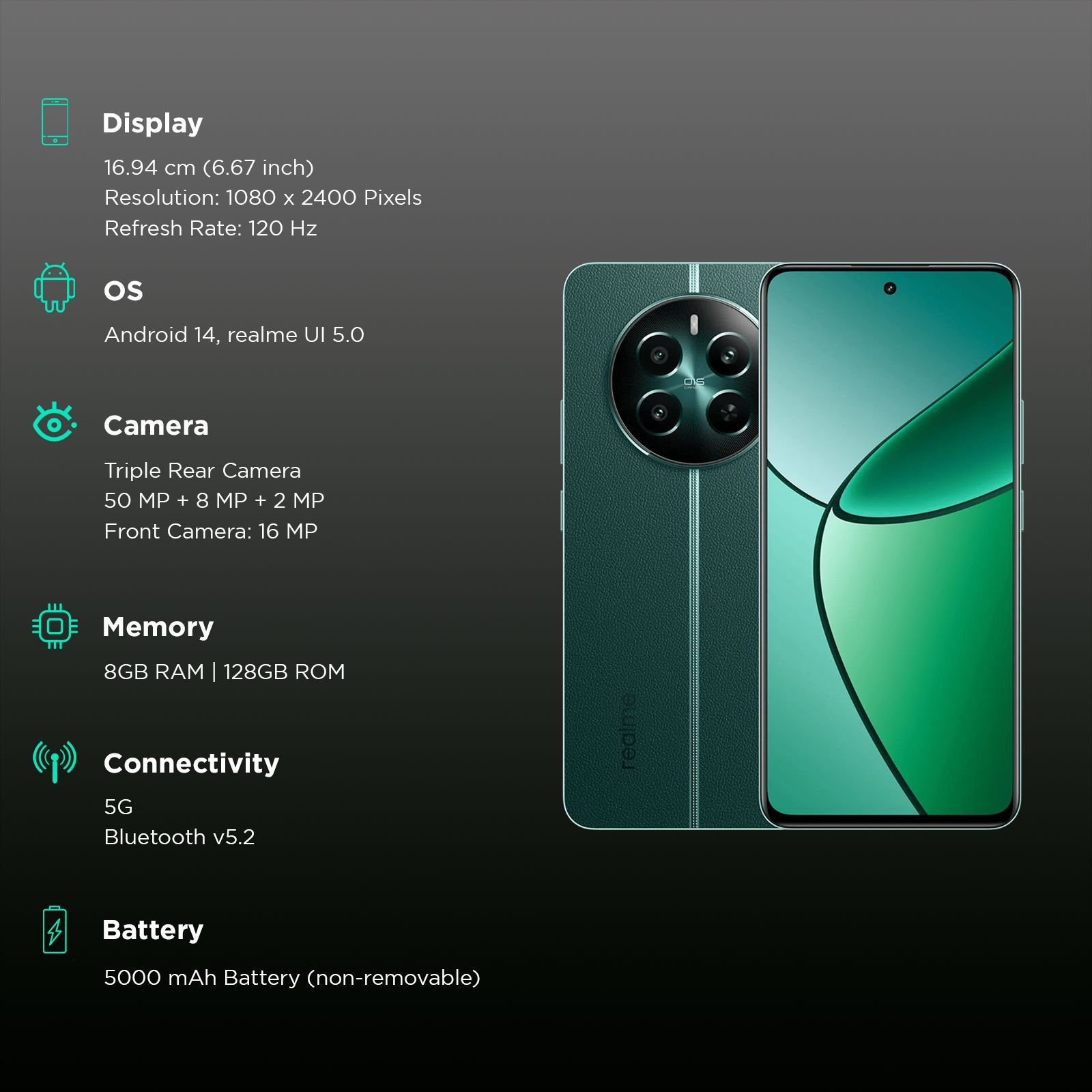 realme 12 Plus 5G (8GB RAM, 128GB, Pioneer Green)_3