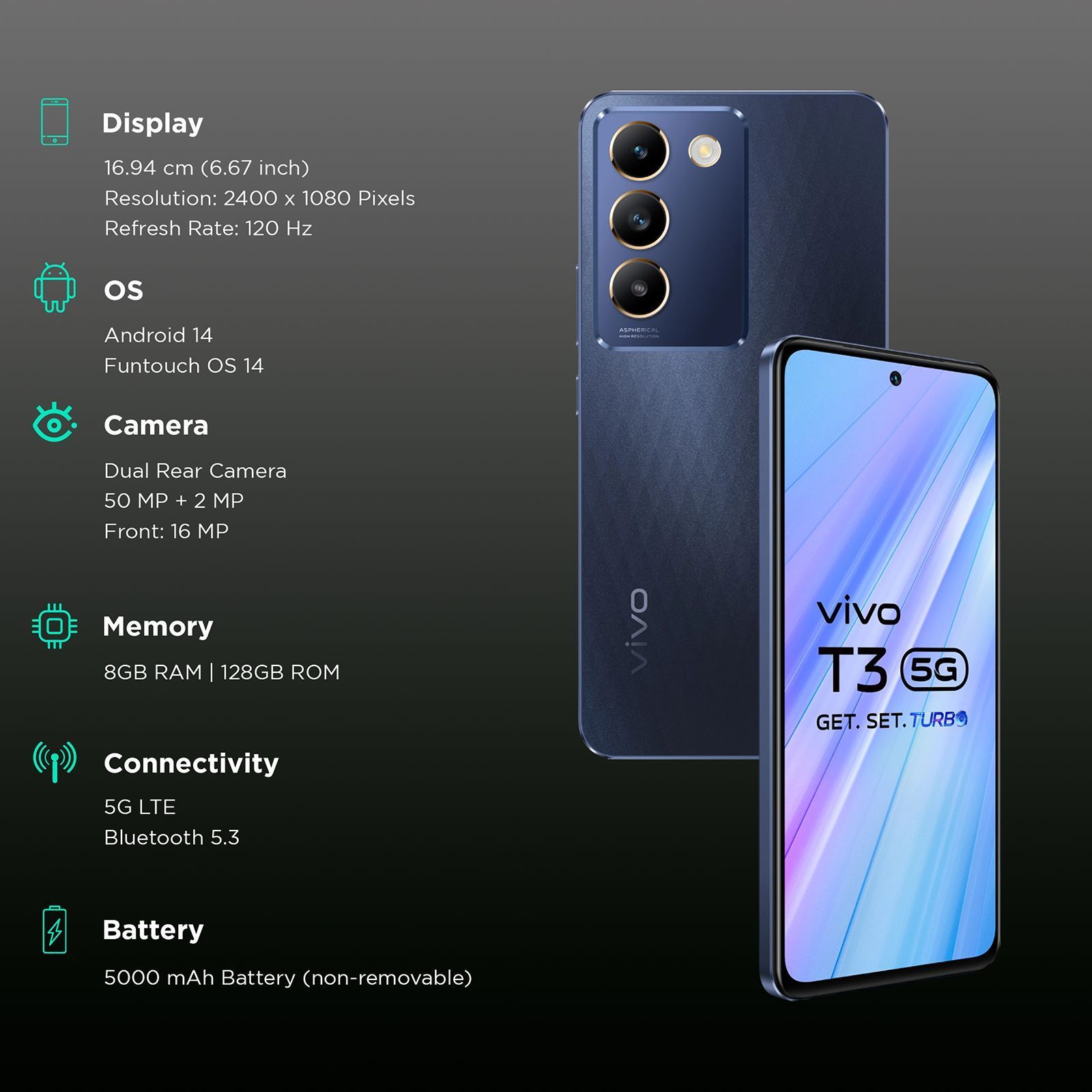 vivo T3 5G (8GB RAM, 128GB, Cosmic Blue) vivo T3 5G (8GB RAM, 128GB, Cosmic Blue)_3