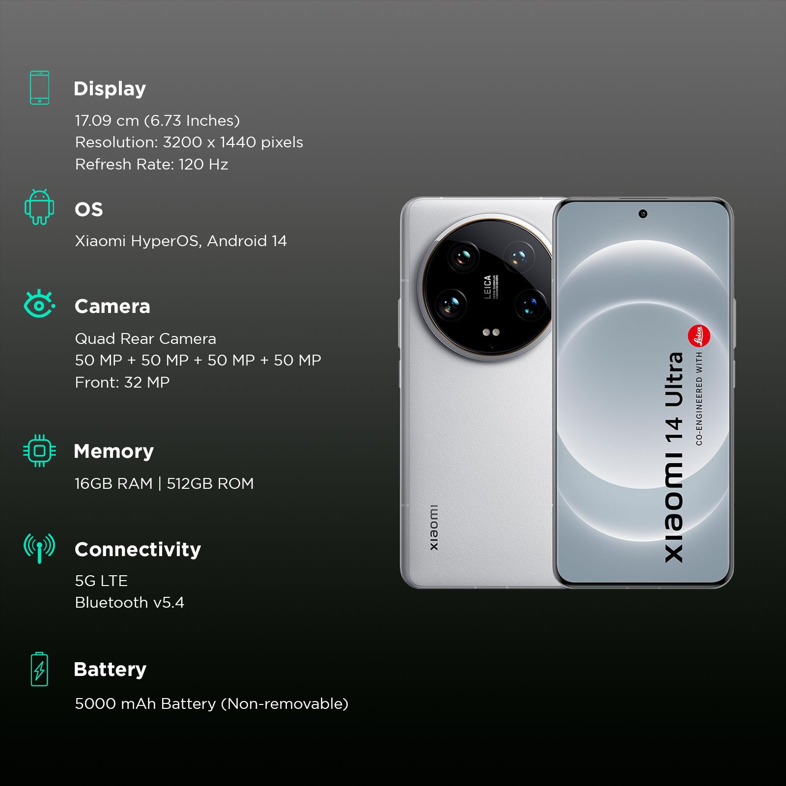 Xiaomi 14 Ultra 5G (16GB RAM, 512GB, White)_3