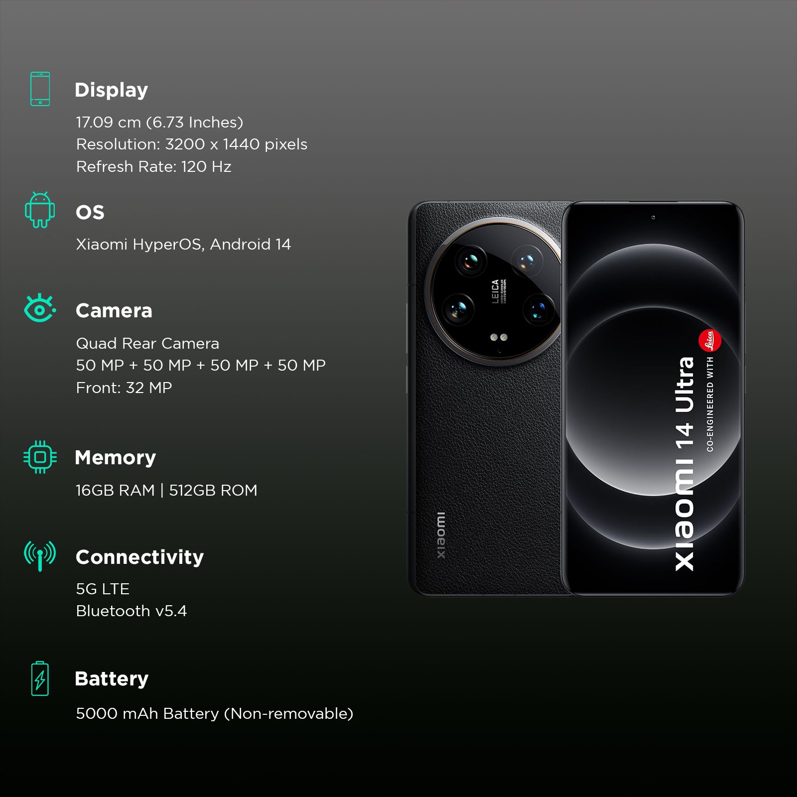 Xiaomi 14 Ultra 5G (16GB RAM, 512GB, Black)_3