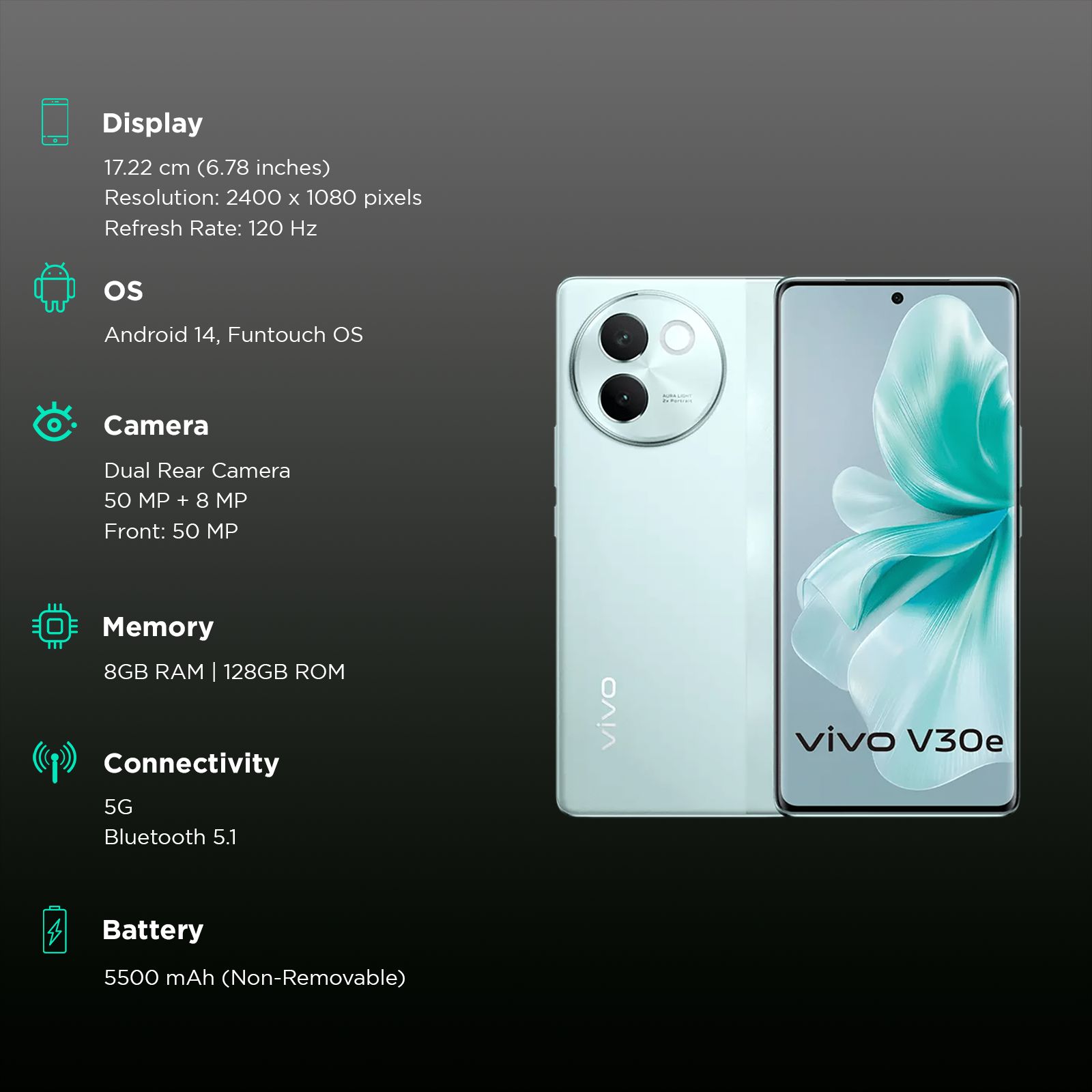 vivo V30e 5G (8GB RAM, 128GB, Silk Blue)_3