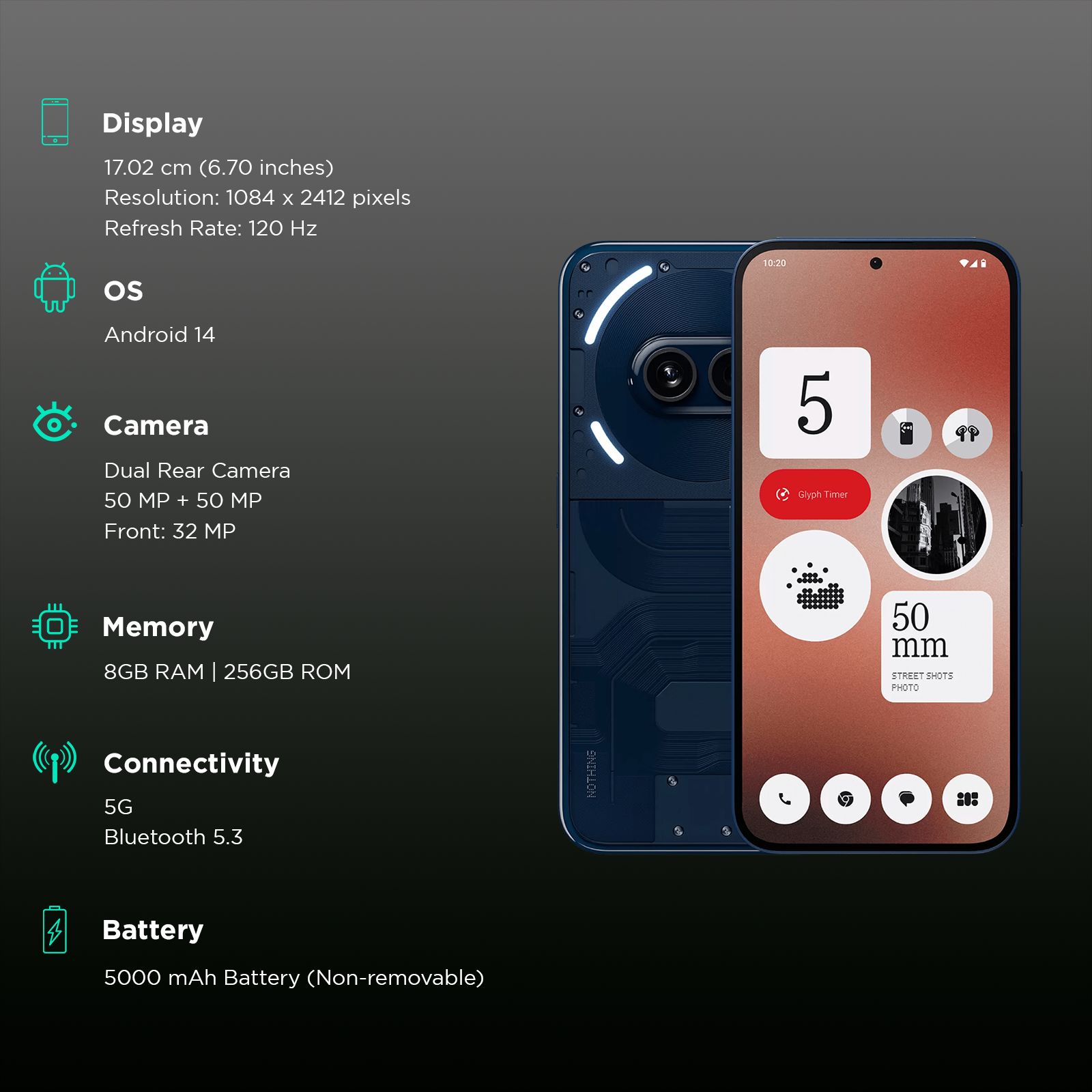 Nothing Phone 2a 5G (8GB RAM, 256GB, Blue) Nothing Phone 2a 5G (8GB RAM, 256GB, Blue)_3