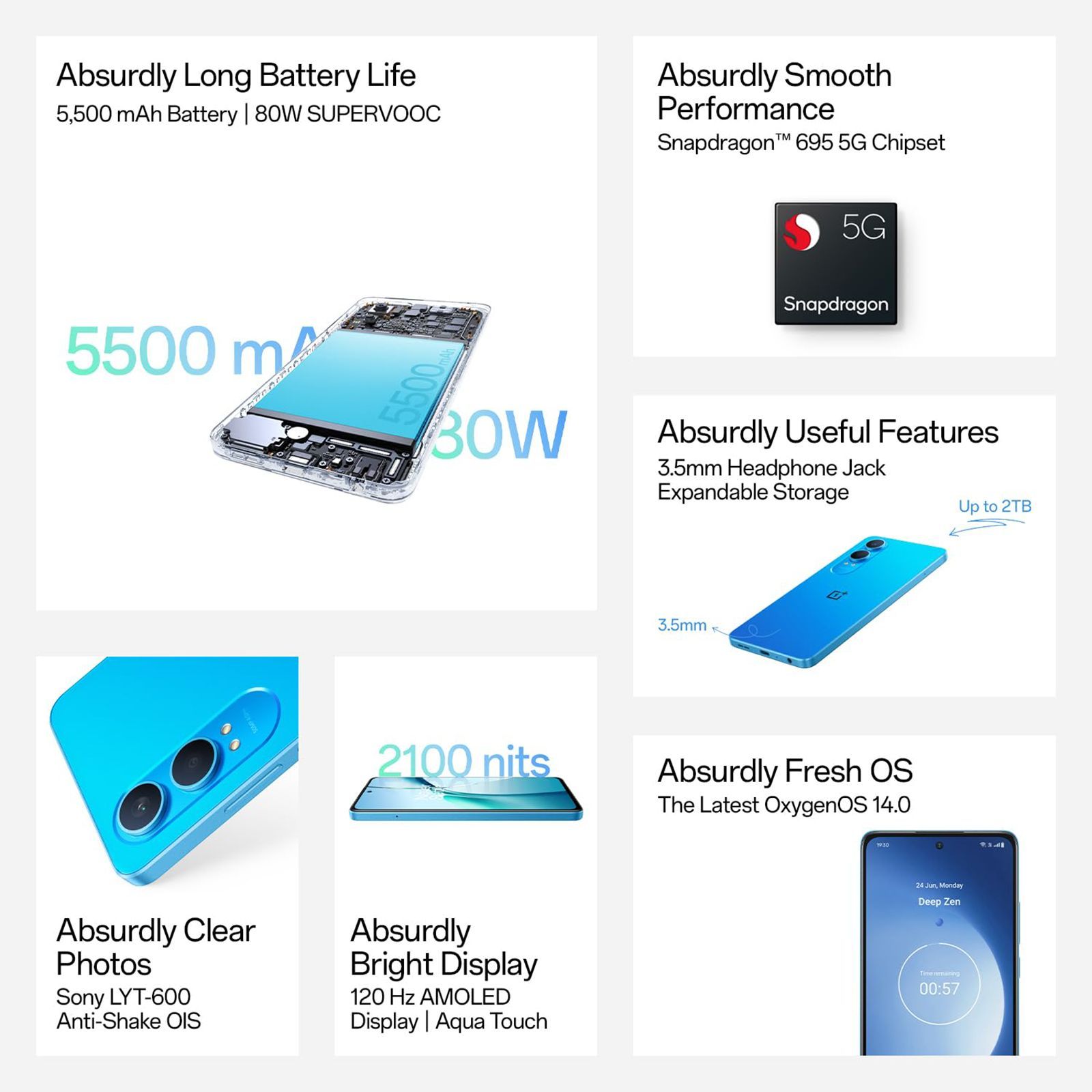 OnePlus Nord CE4 Lite 5G (8GB RAM, 256GB, Mega Blue) OnePlus Nord CE4 Lite 5G (8GB RAM, 256GB, Mega Blue)_17