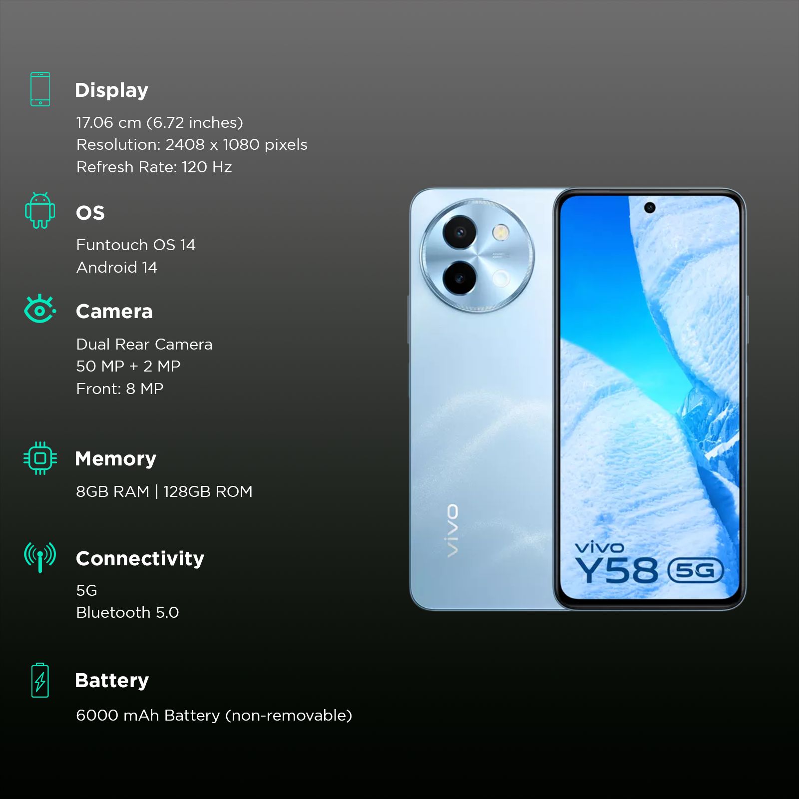 vivo Y58 5G (8GB RAM, 128GB, Himalayan Blue)_3