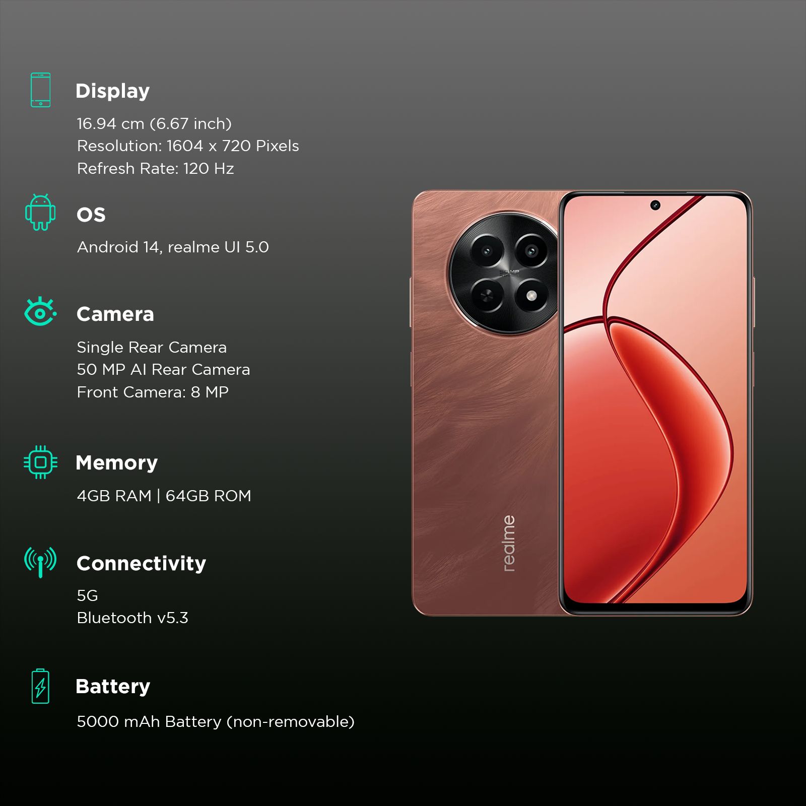 realme C65 5G (4GB RAM, 64GB, Speedy Red)_3