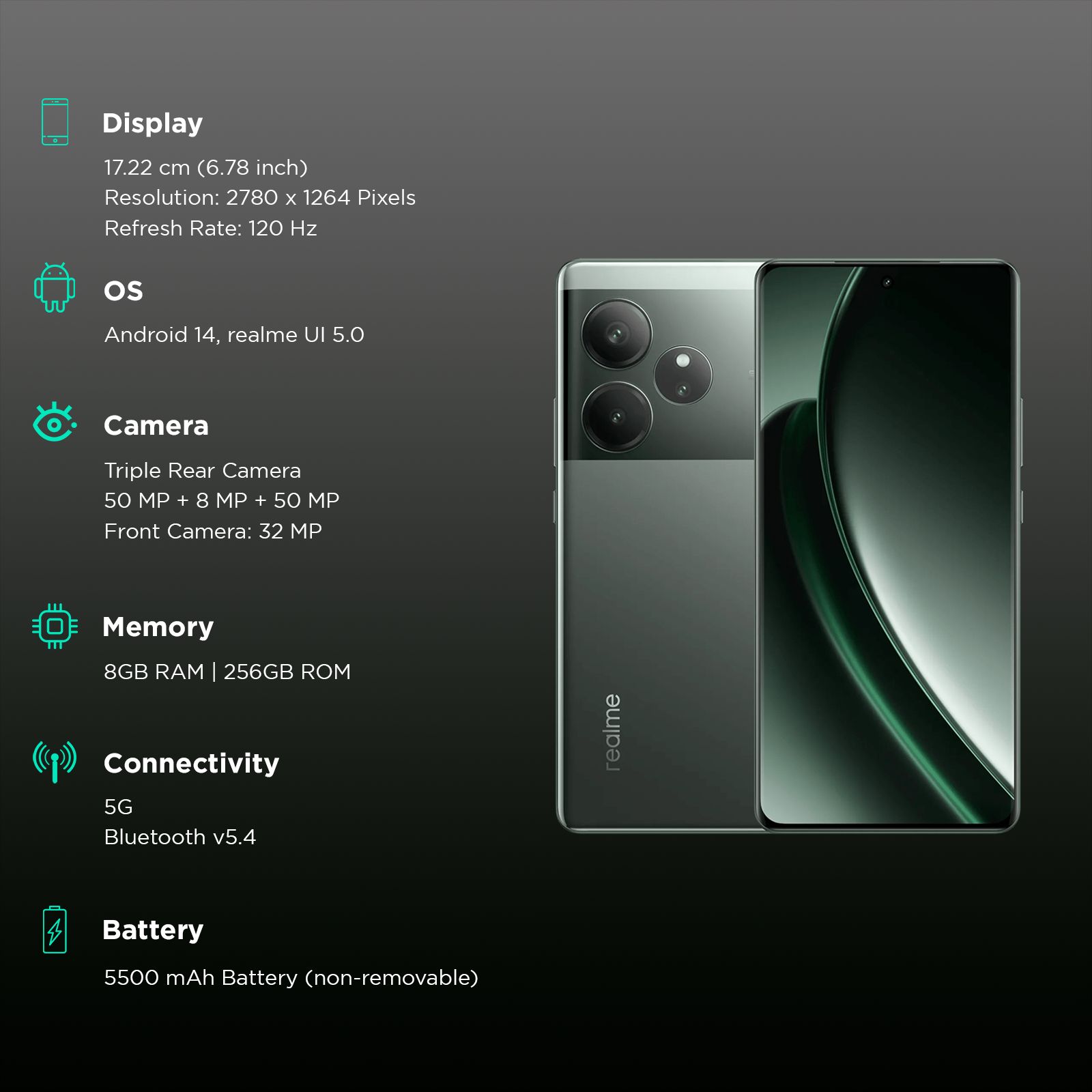 realme GT 6 5G (8GB RAM, 256GB, Razor Green)_3