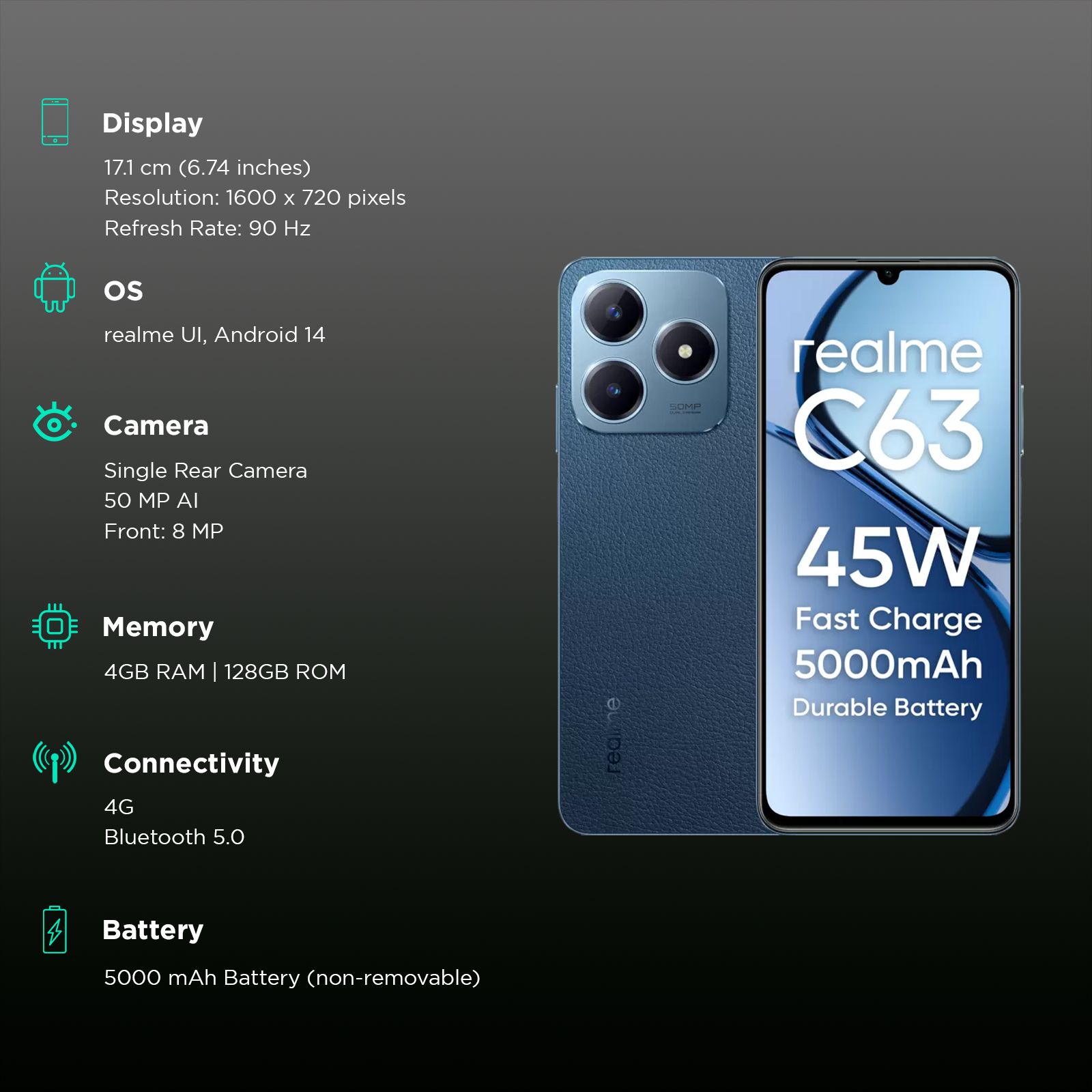realme C63 (4GB RAM, 128GB, Leather Blue)_3
