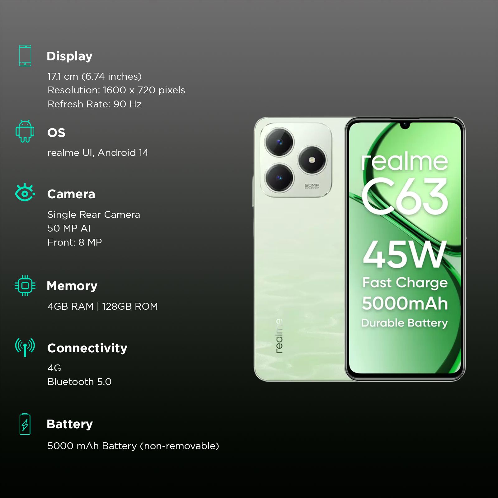 realme C63 4G (4GB RAM, 128GB, Jade Green)_3