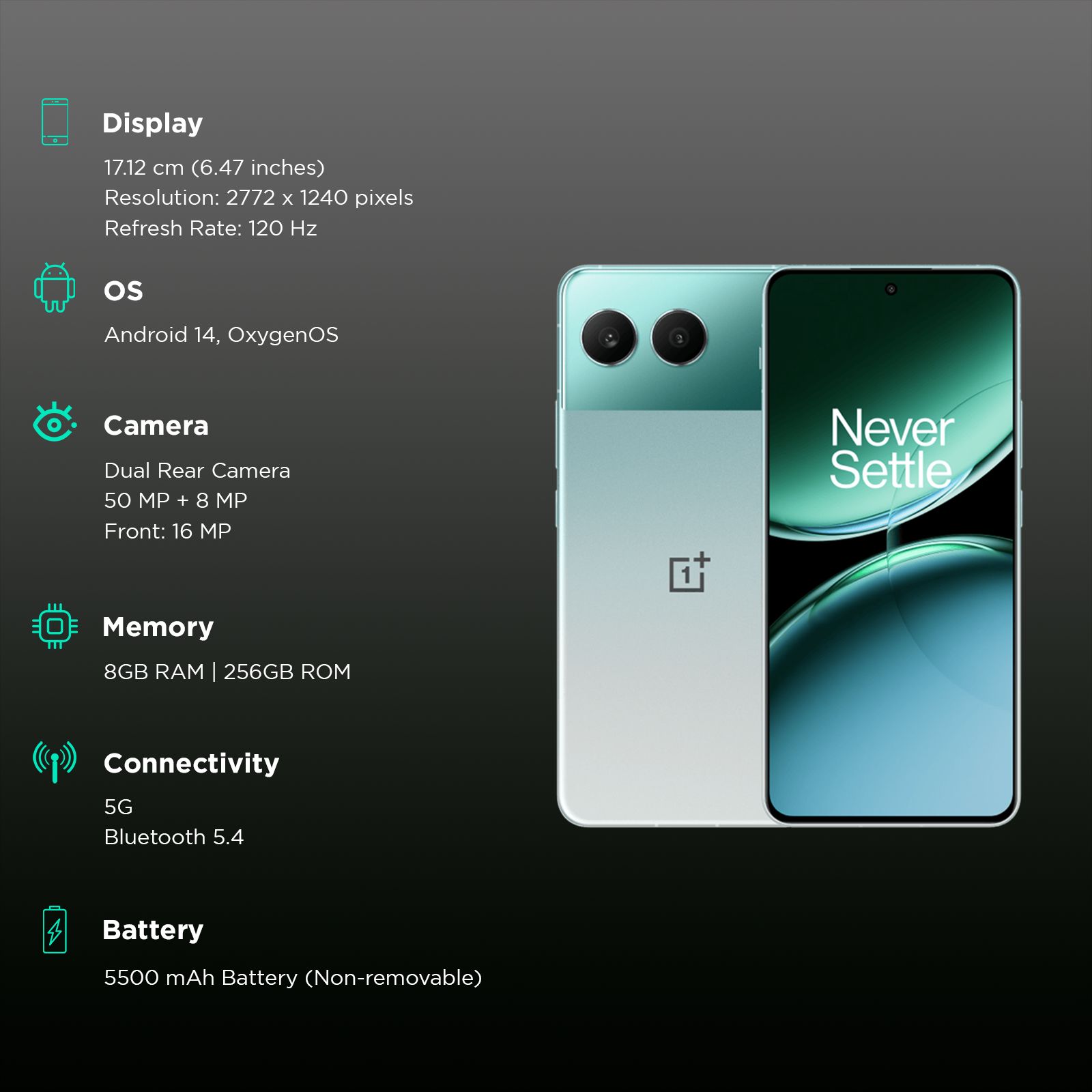 OnePlus Nord 4 5G (8GB RAM, 256GB, Oasis Green) OnePlus Nord 4 5G (8GB RAM, 256GB, Oasis Green)_3