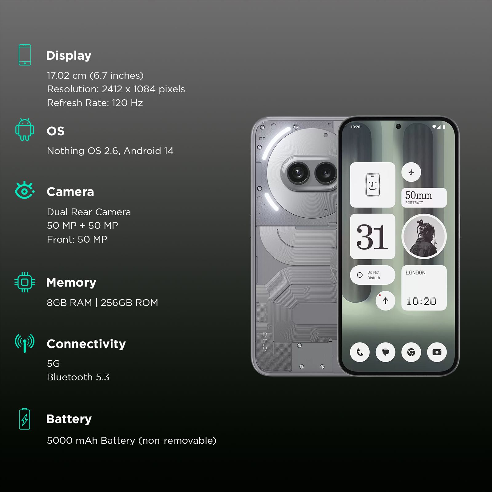 Nothing Phone 2a Plus 5G (8GB RAM, 256GB, Grey) Nothing Phone 2a Plus 5G (8GB RAM, 256GB, Grey)_3